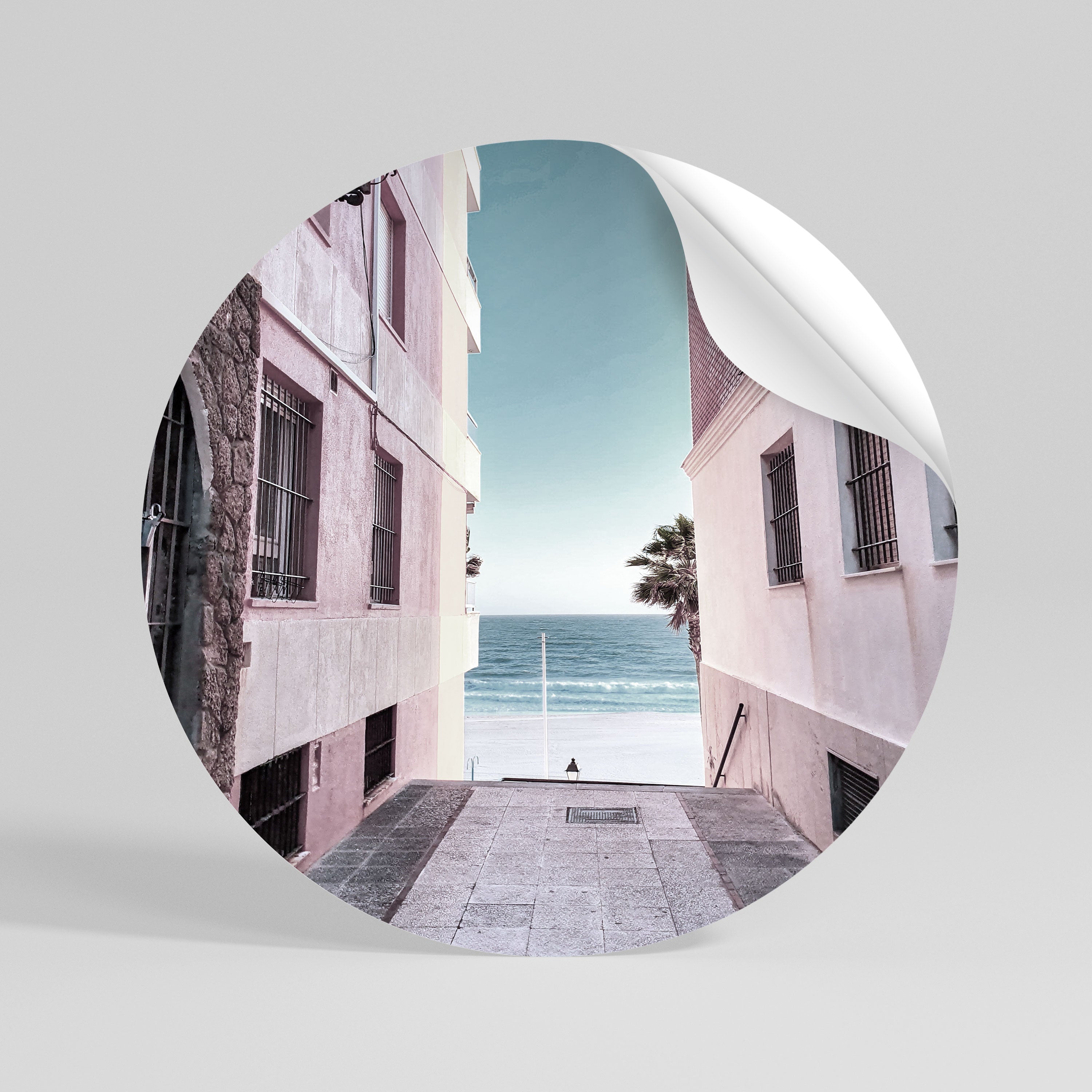 OCEAN'S WHISPER PATH Runder Wandsticker zum Abziehen und Aufkleben