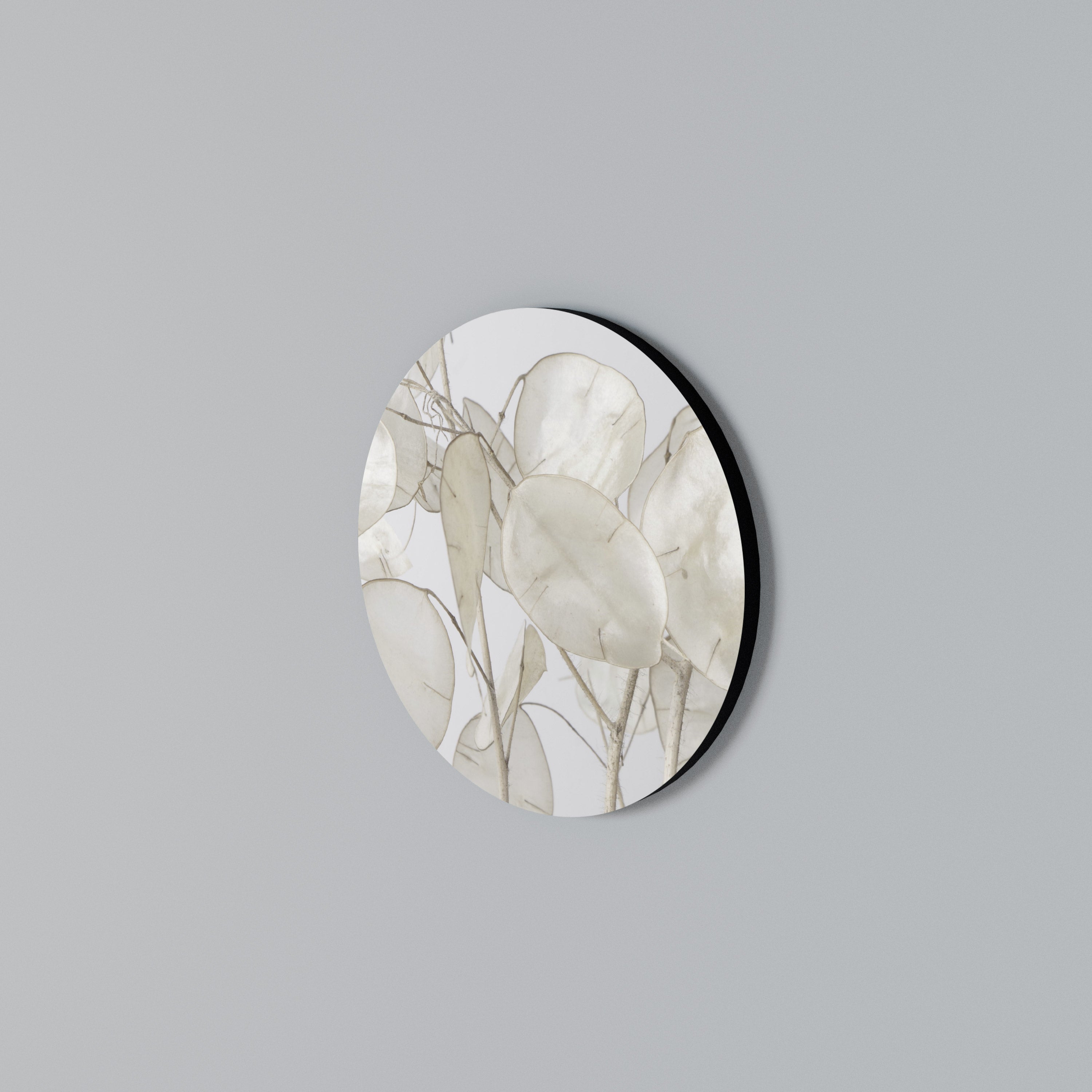 SILKY FOLIAGE WHISPERS Round Wall Art