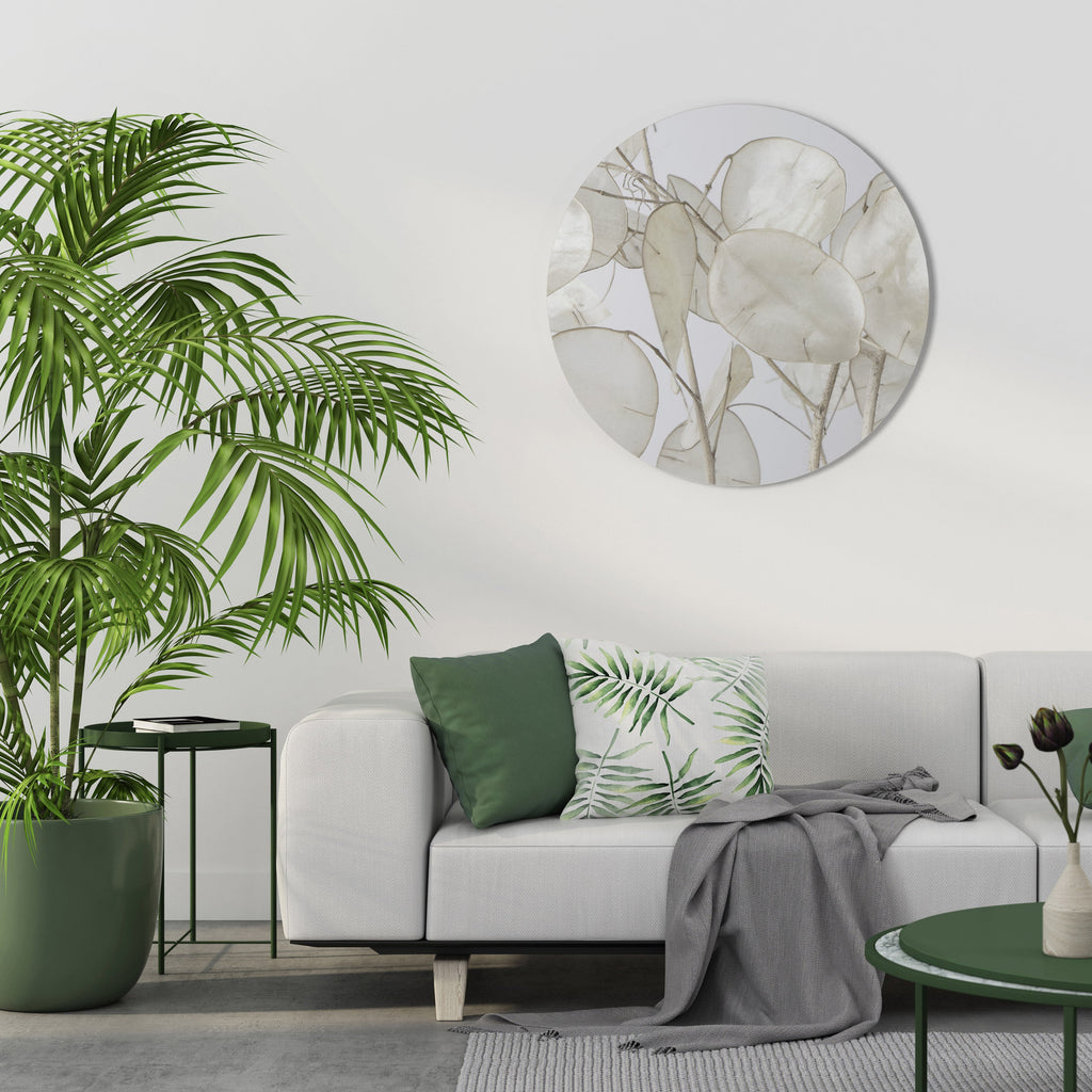 SILKY FOLIAGE WHISPERS Runde Wanddekoration Ø 69 cm