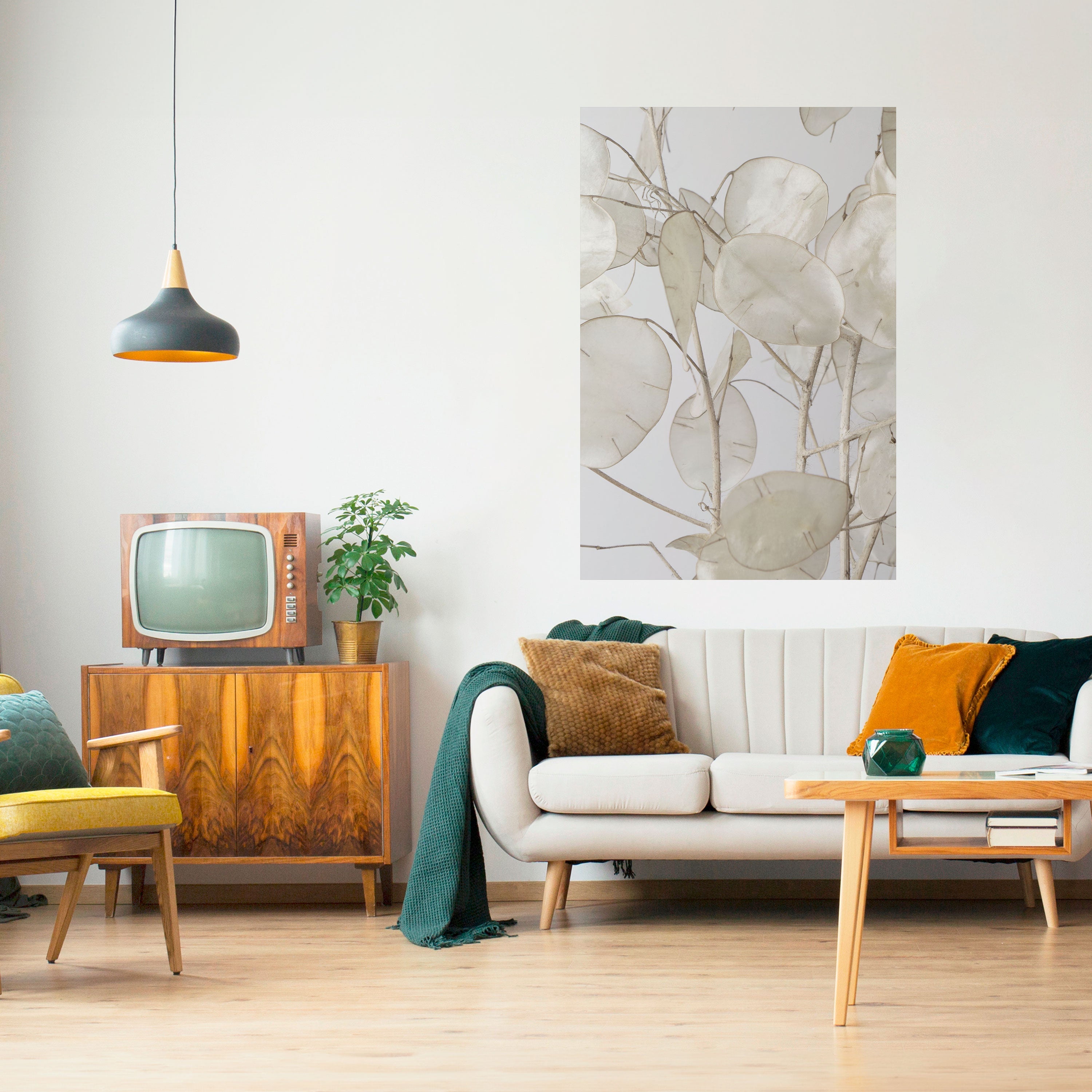 SILKY FOLIAGE WHISPERS Vertikales Poster zum Abziehen und Aufkleben