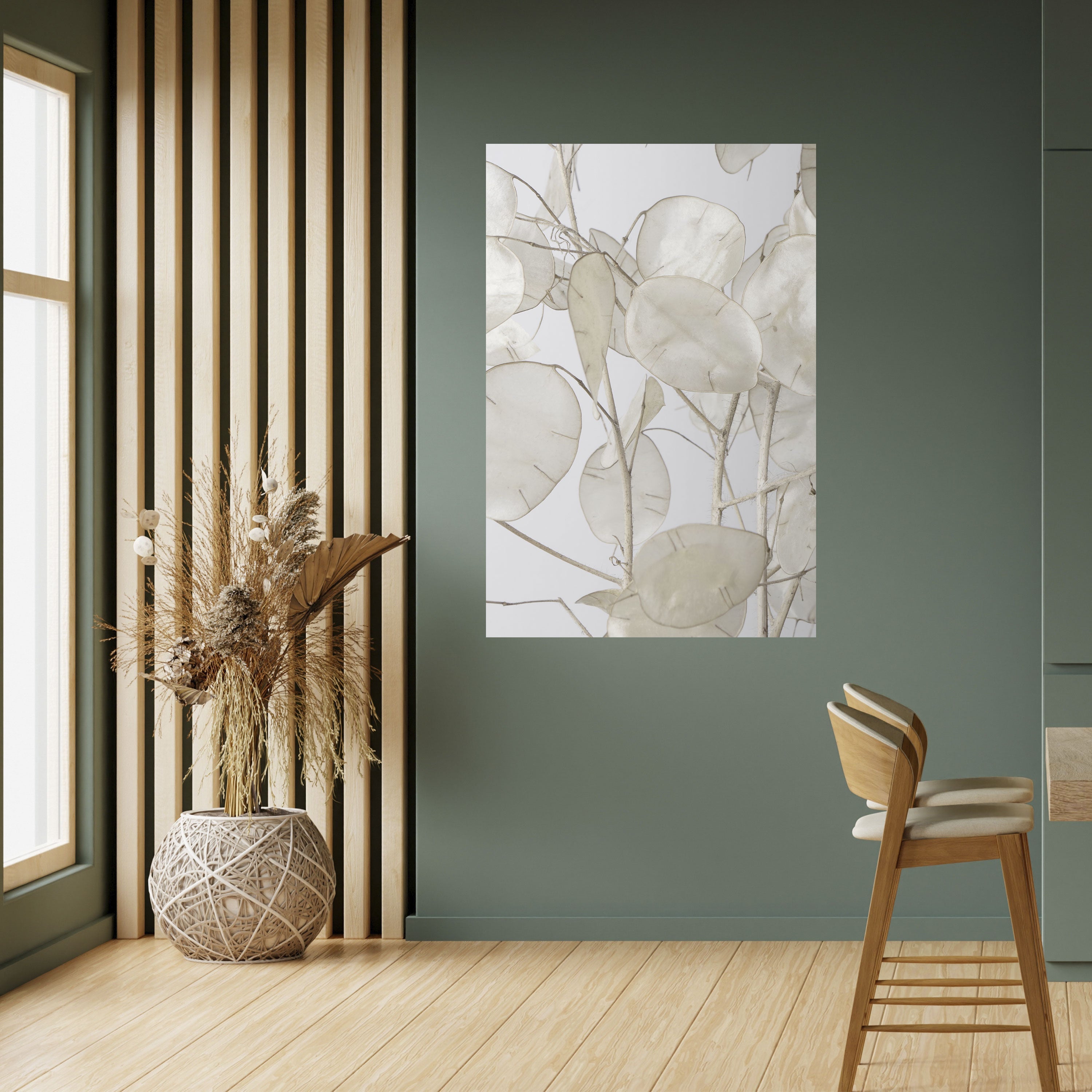 SILKY FOLIAGE WHISPERS Vertikales Poster zum Abziehen und Aufkleben