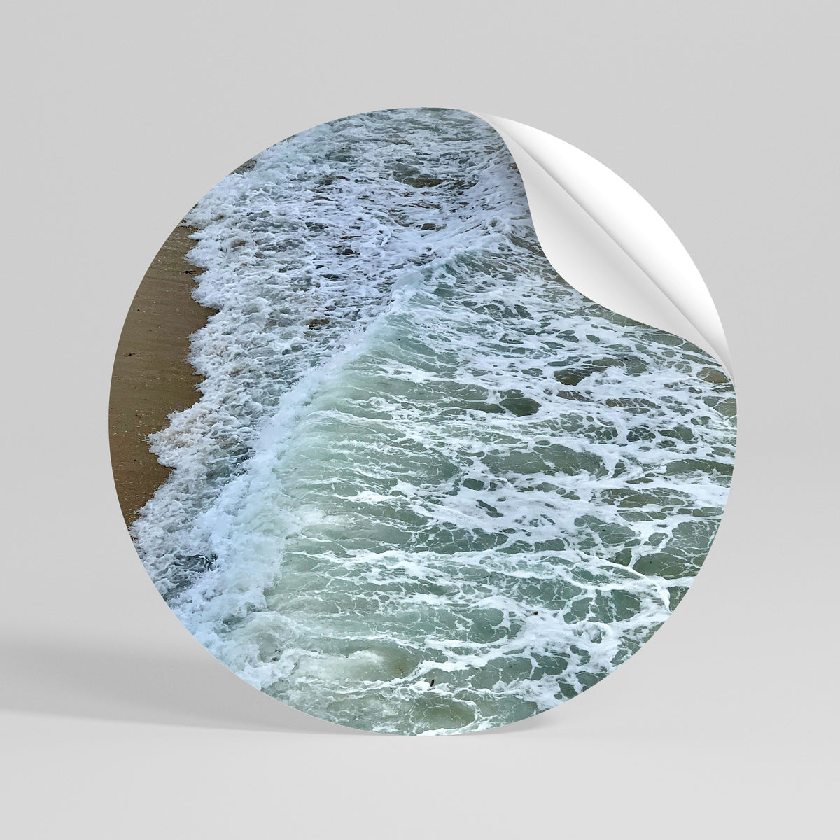 WAVES OF TIME Runder Wandsticker zum Abziehen und Aufkleben
