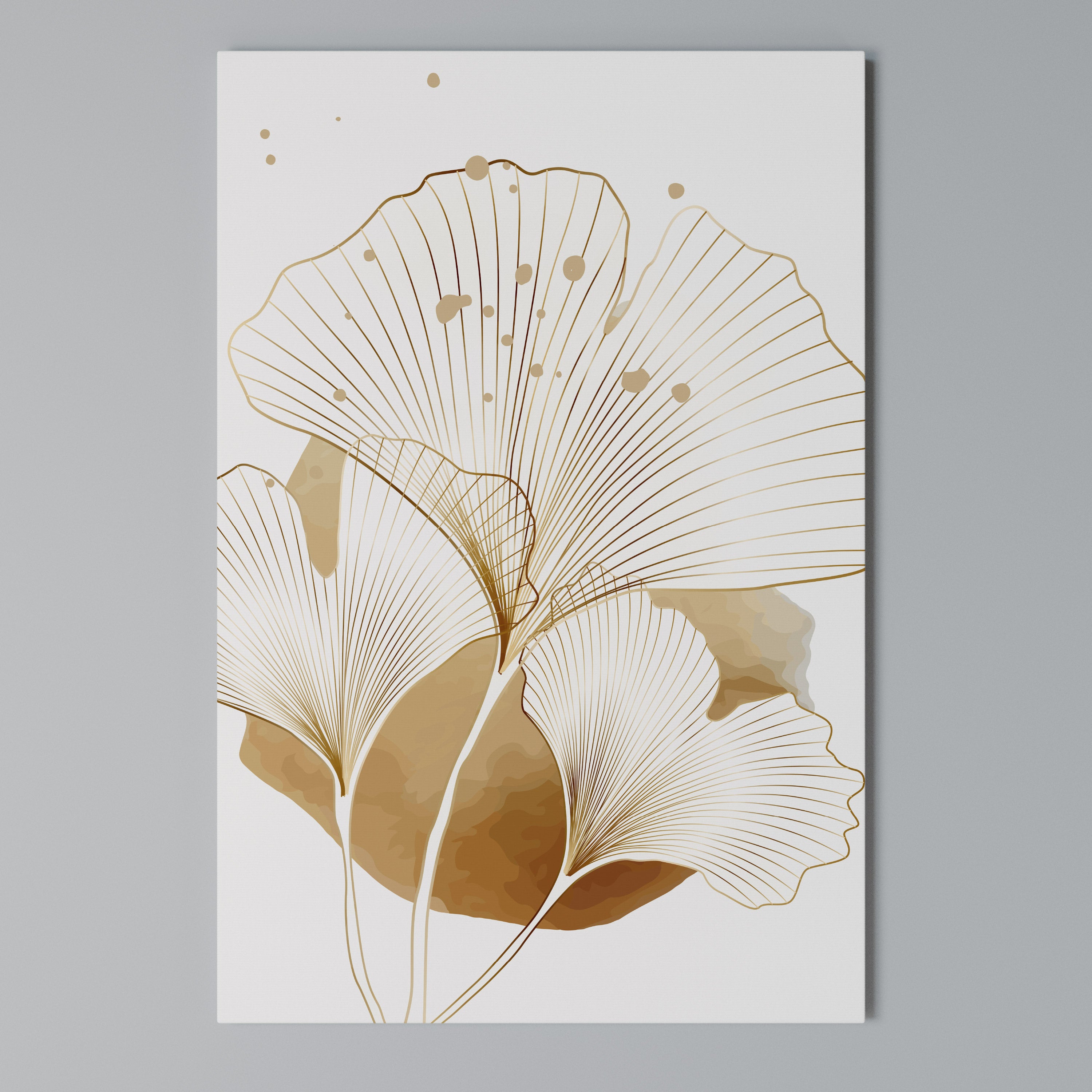 GOLDEN GINKGO DREAMS Vertical Canvas Print