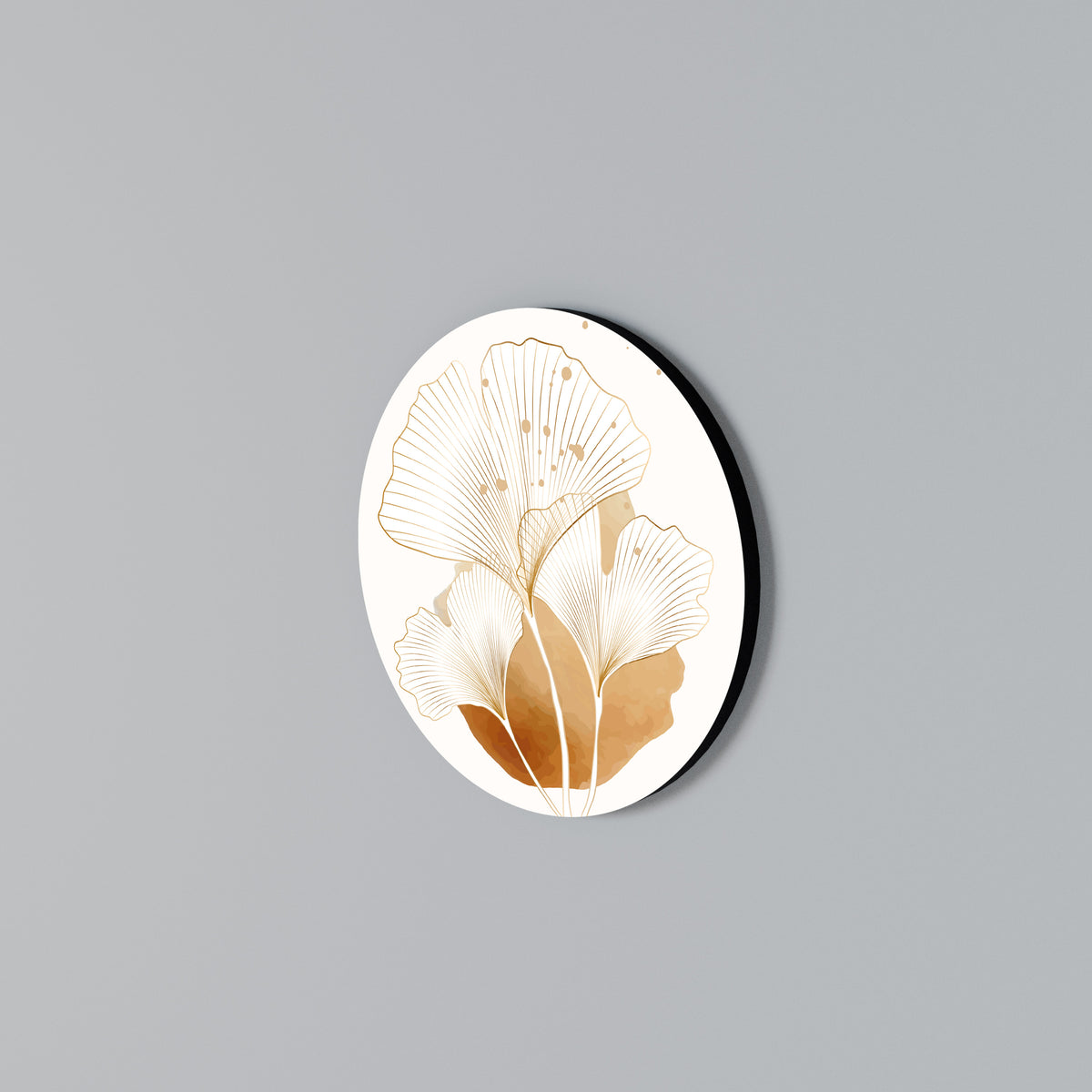 GOLDEN GINKGO DREAMS Rundes Wandbild