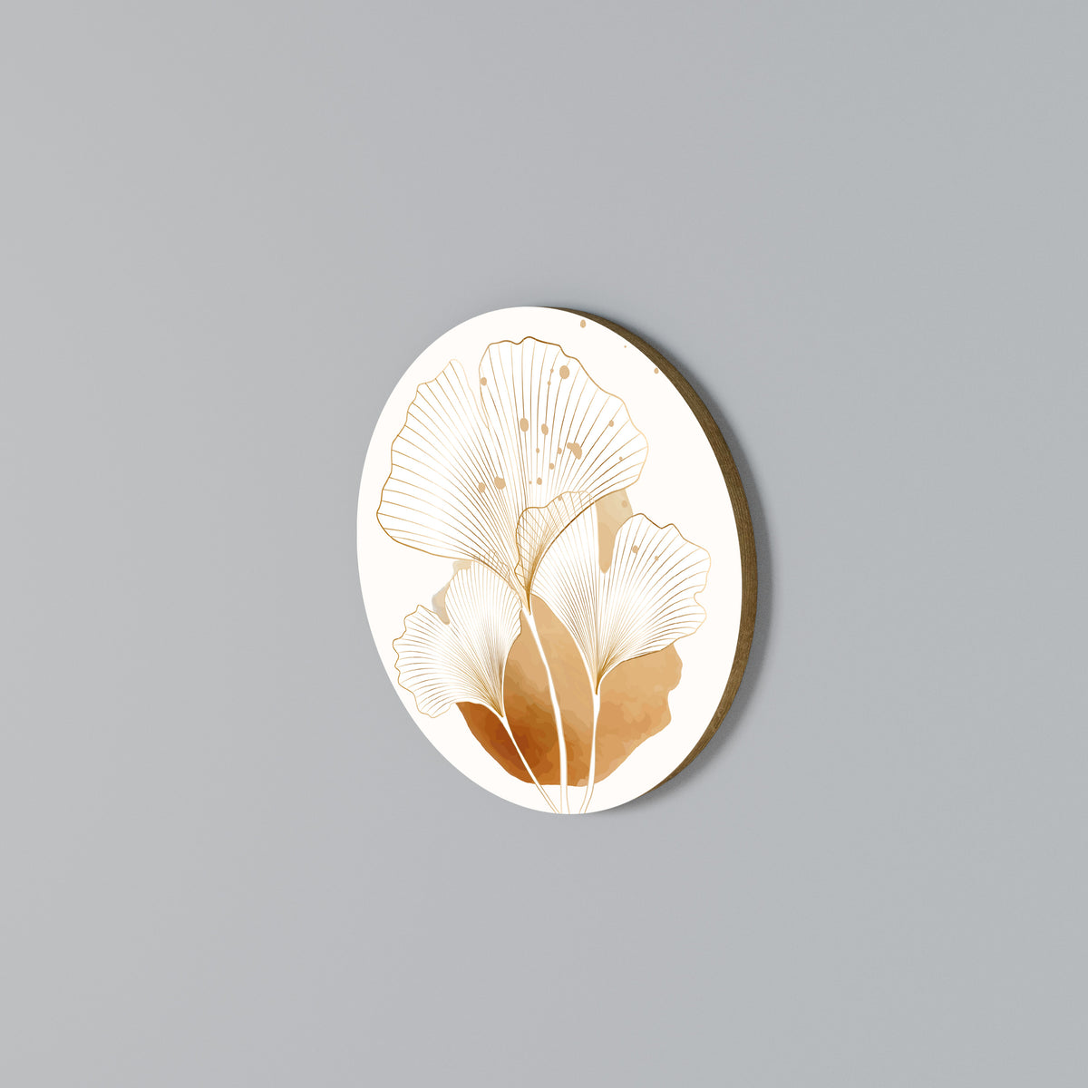 GOLDEN GINKGO DREAMS Rundes Wandbild