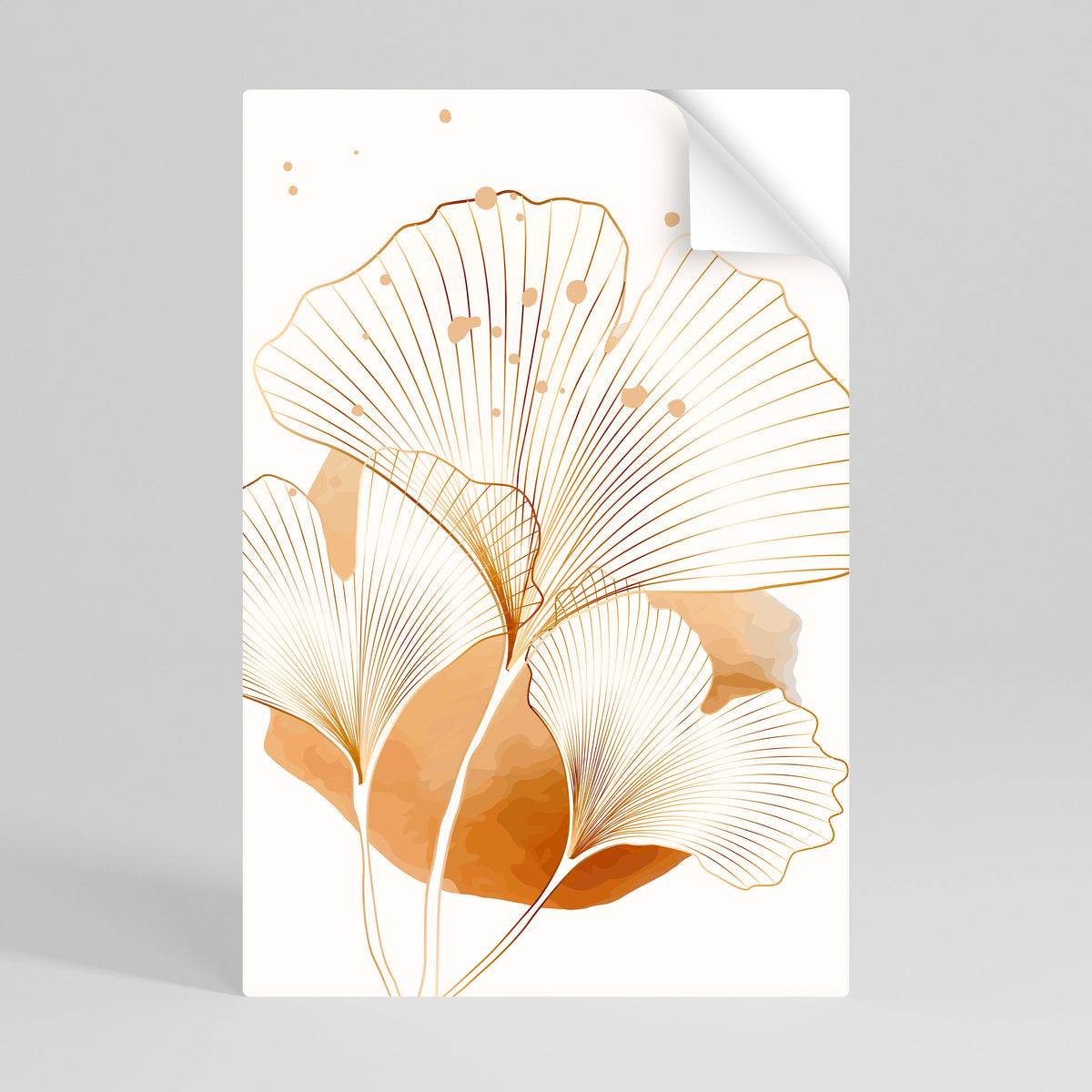 GOLDEN GINKGO DREAMS Selbstklebendes Poster - Hochformat