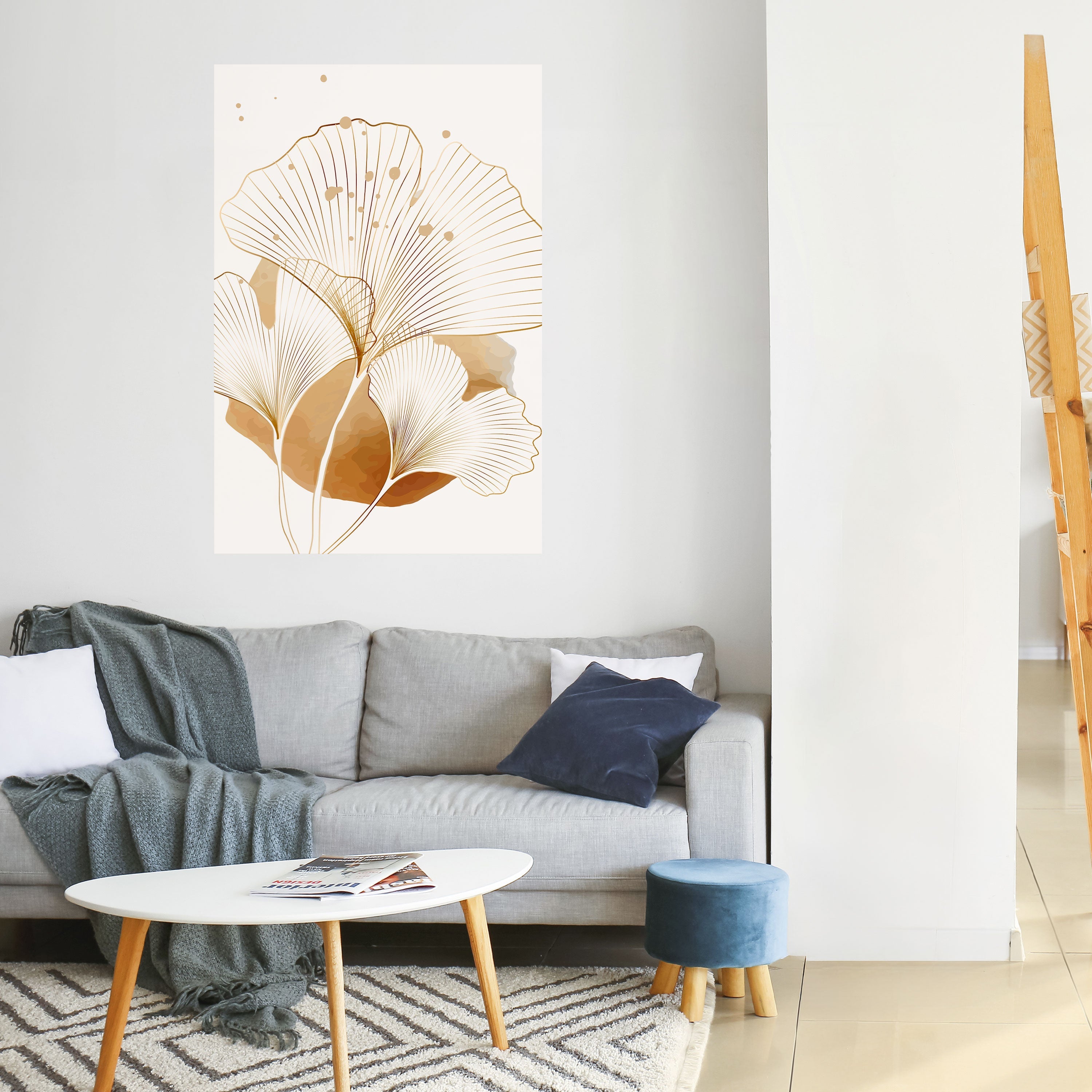 GOLDEN GINKGO DREAMS Vertikales Poster zum Abziehen und Aufkleben