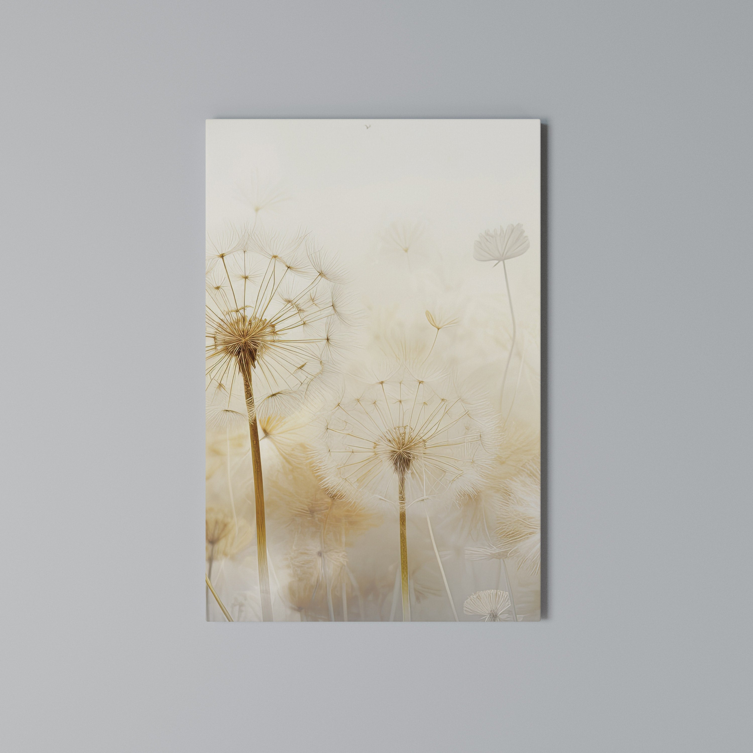 DREAMY DANDELION FIELDS Vertical Canvas Print