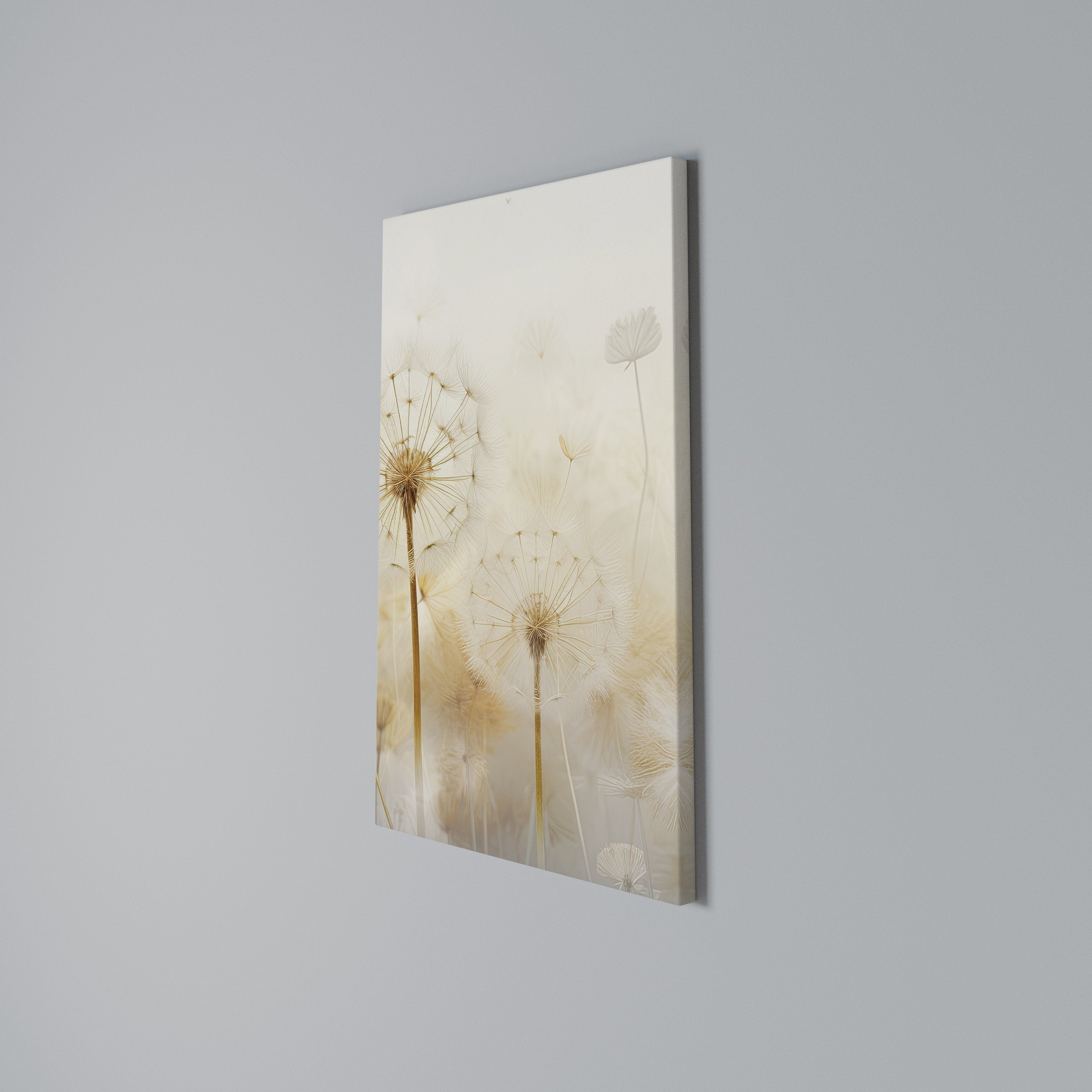 DREAMY DANDELION FIELDS Vertical Canvas Print