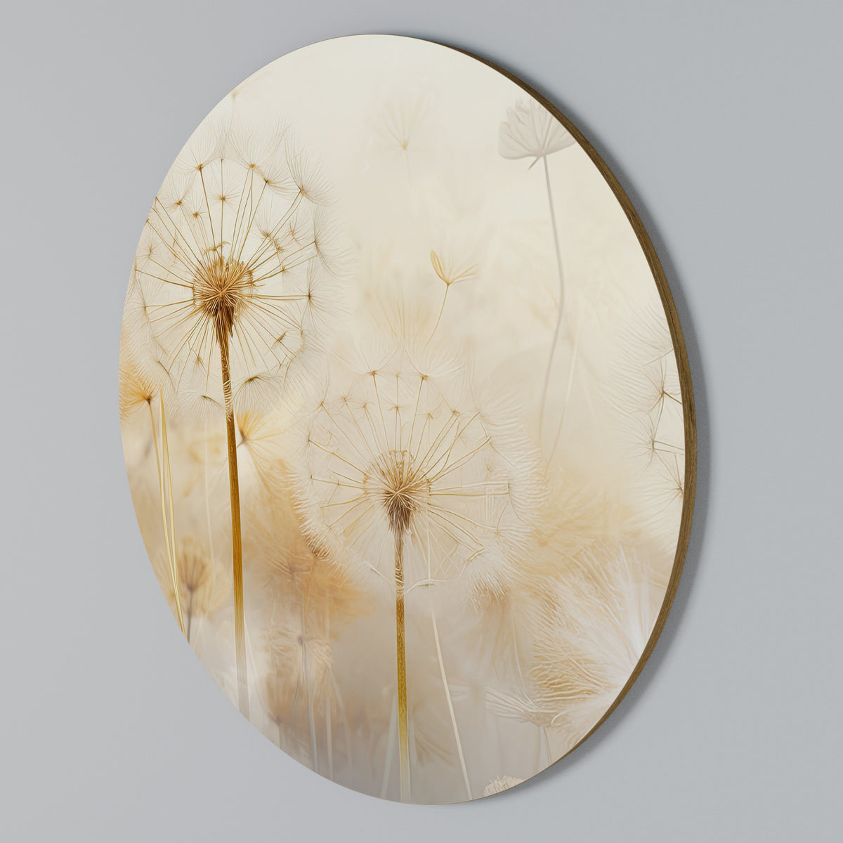 DREAMY DANDELION FIELDS Rundes Wandbild