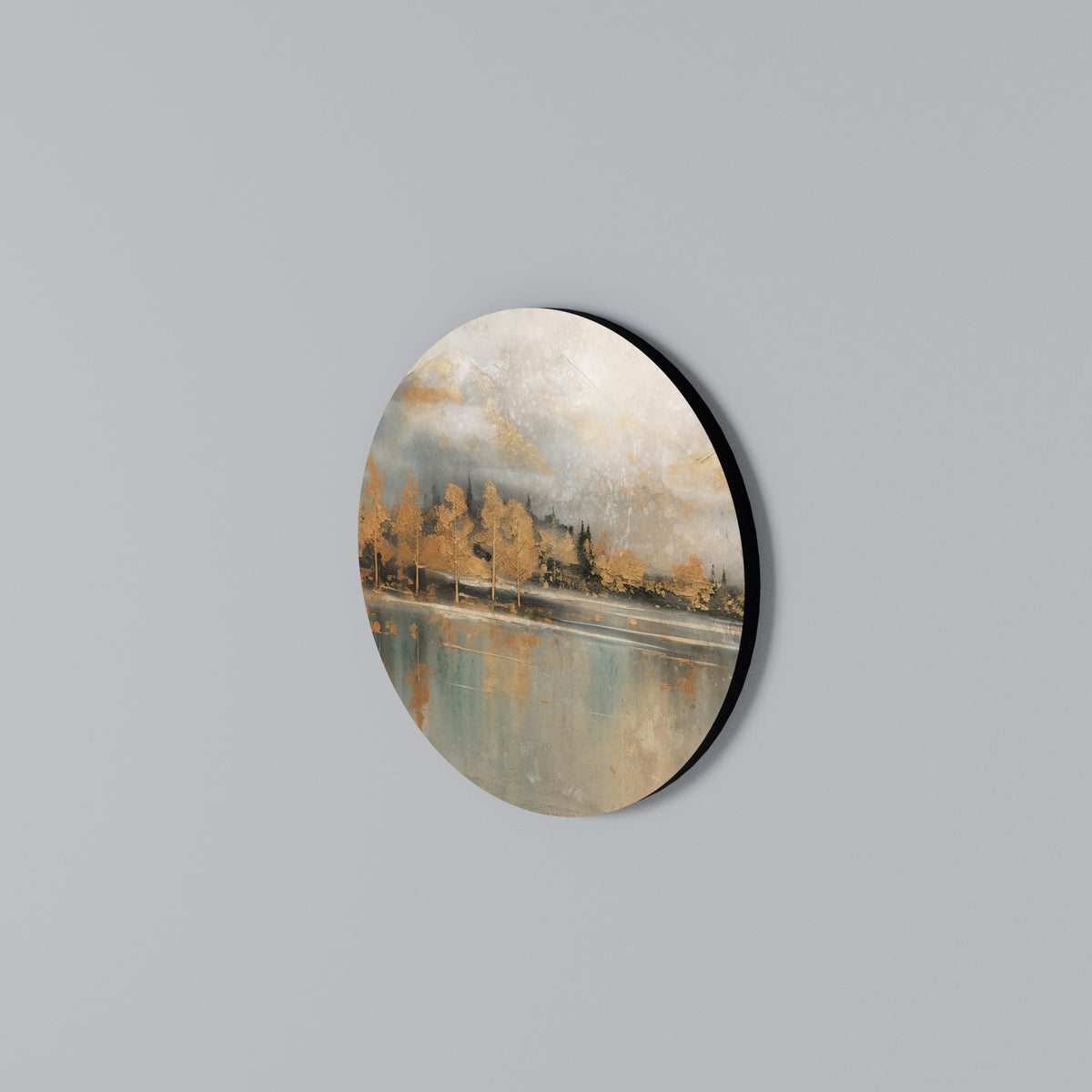 ECHOES OF GOLDEN DAWN Rundes Wandbild