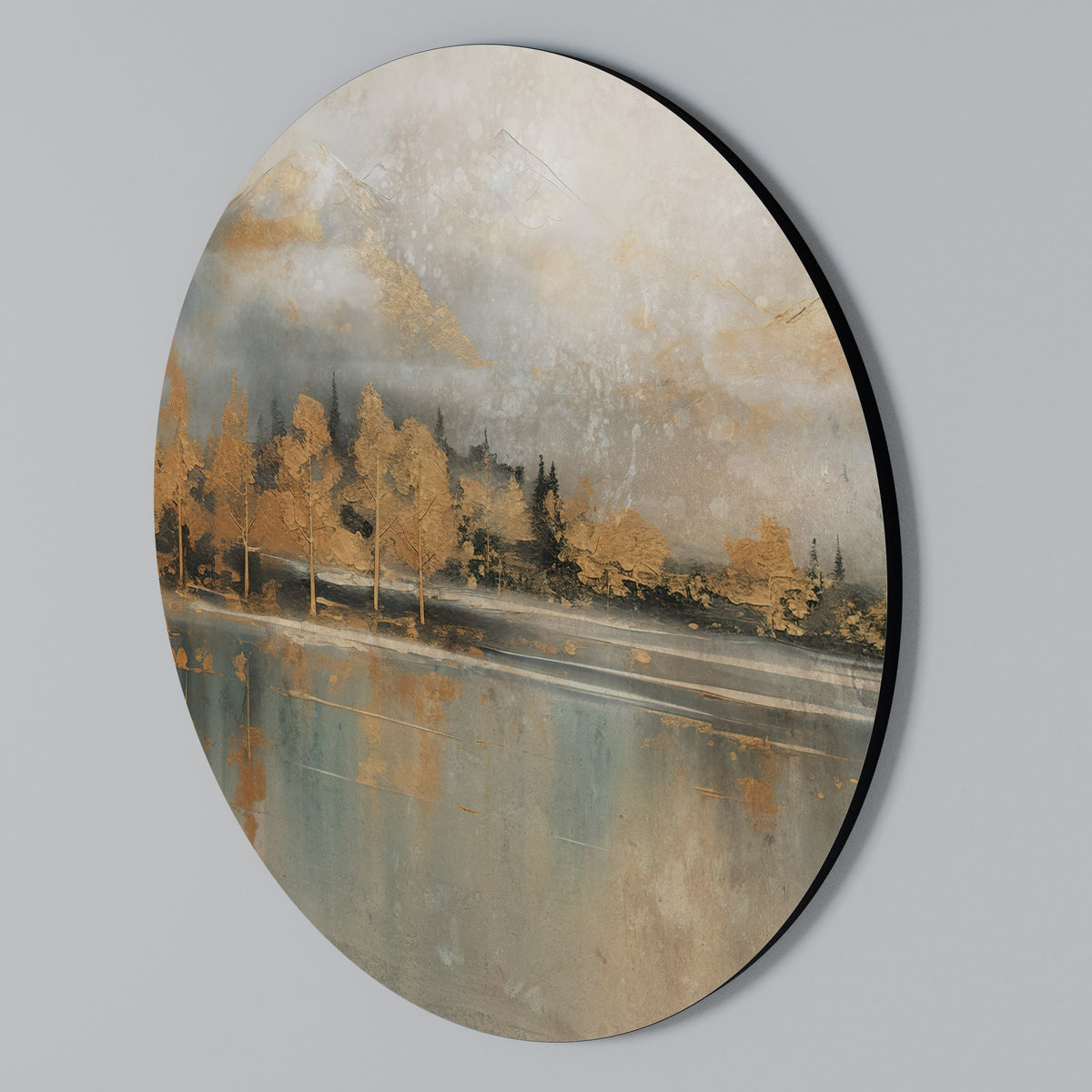 ECHOES OF GOLDEN DAWN Rundes Wandbild