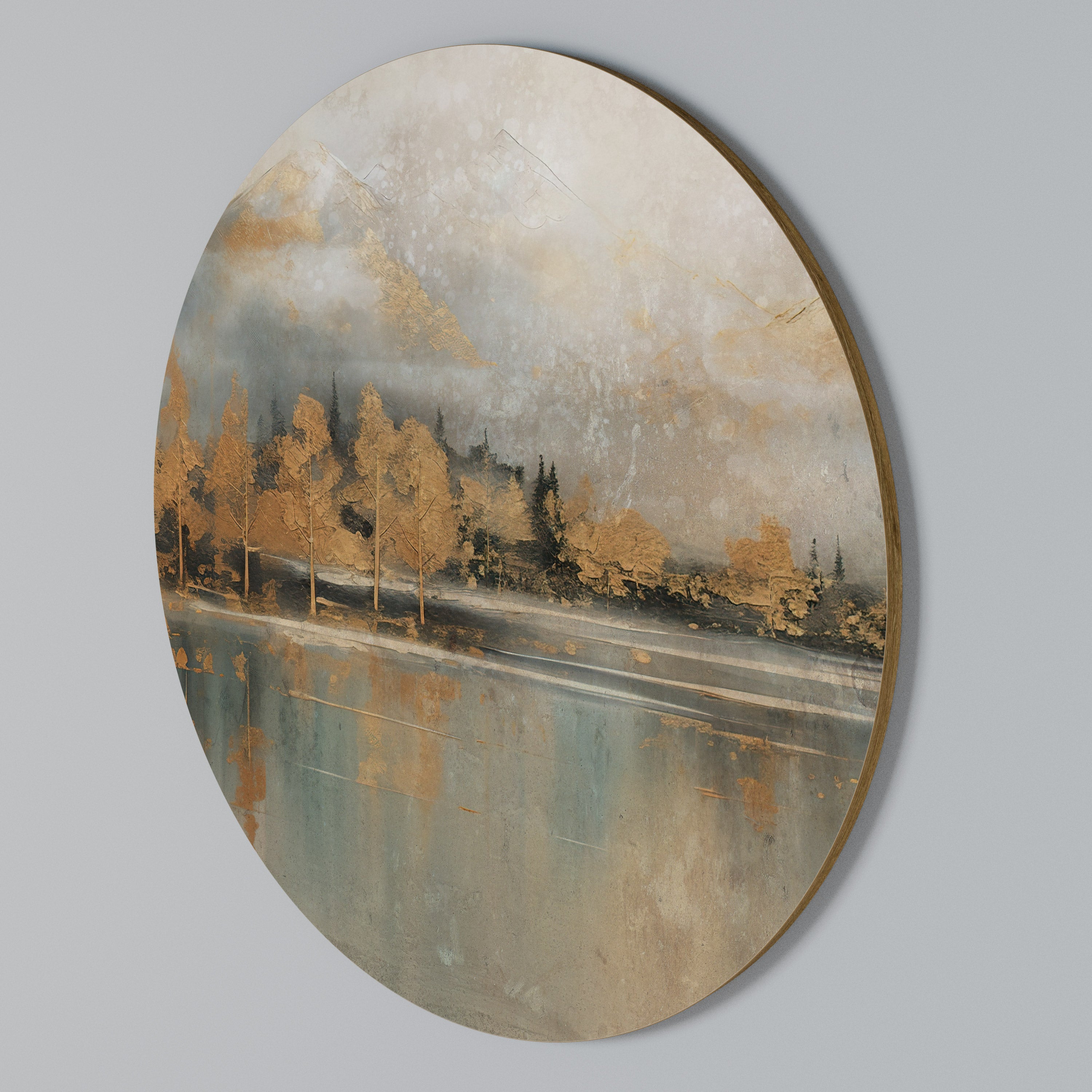 ECHOES OF GOLDEN DAWN Round Wall Art