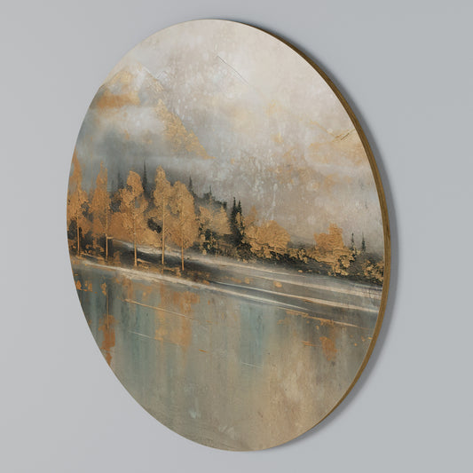 ECHOES OF GOLDEN DAWN Round Wall Art