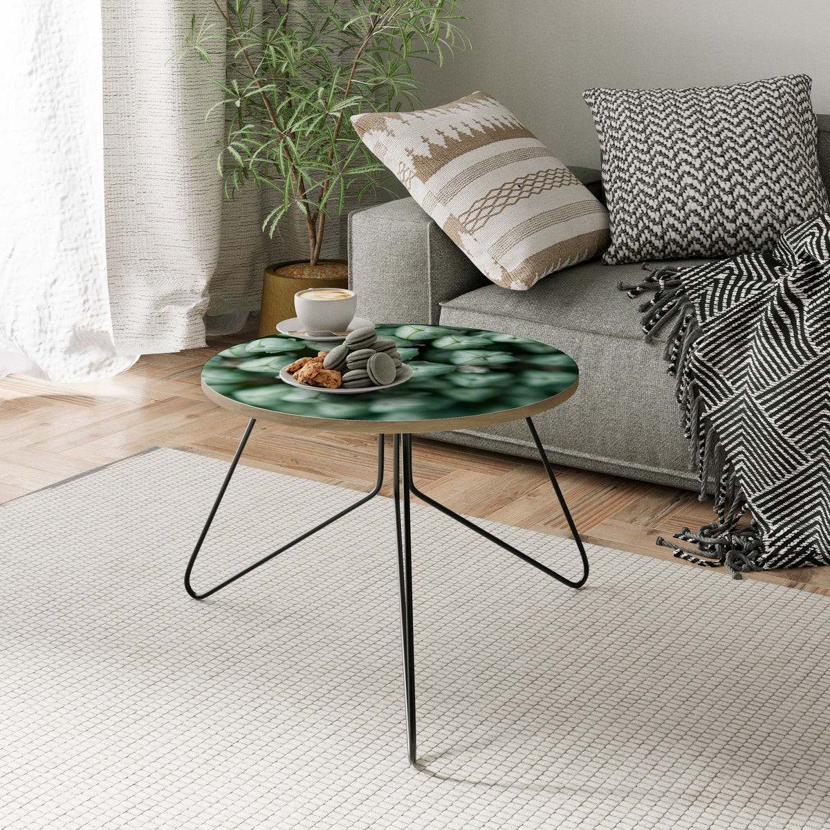 TEXTURED GREEN TIDBITS Couchtisch