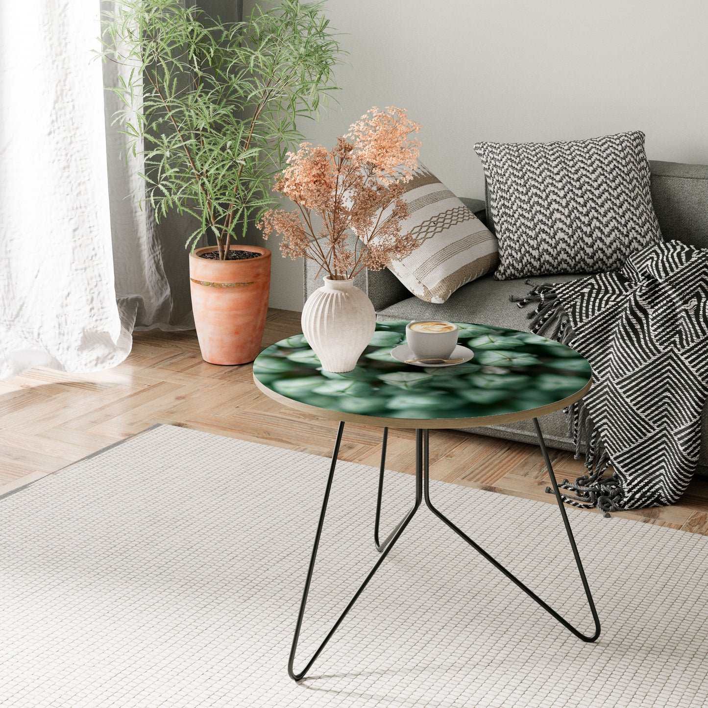TEXTURED GREEN TIDBITS Couchtisch
