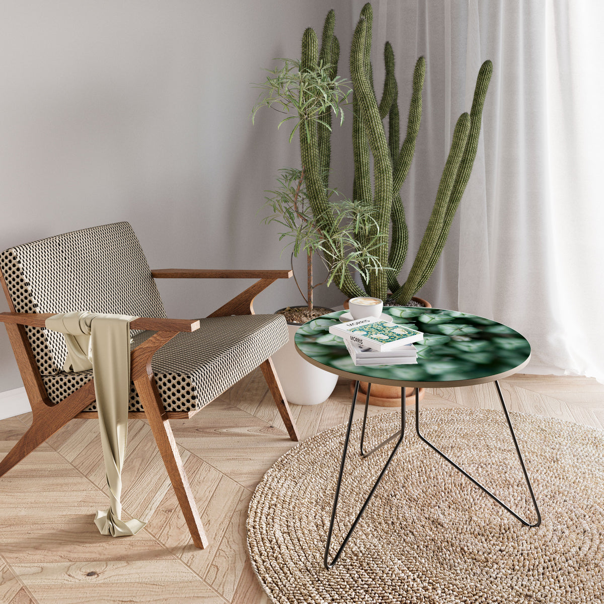 TEXTURED GREEN TIDBITS Couchtisch