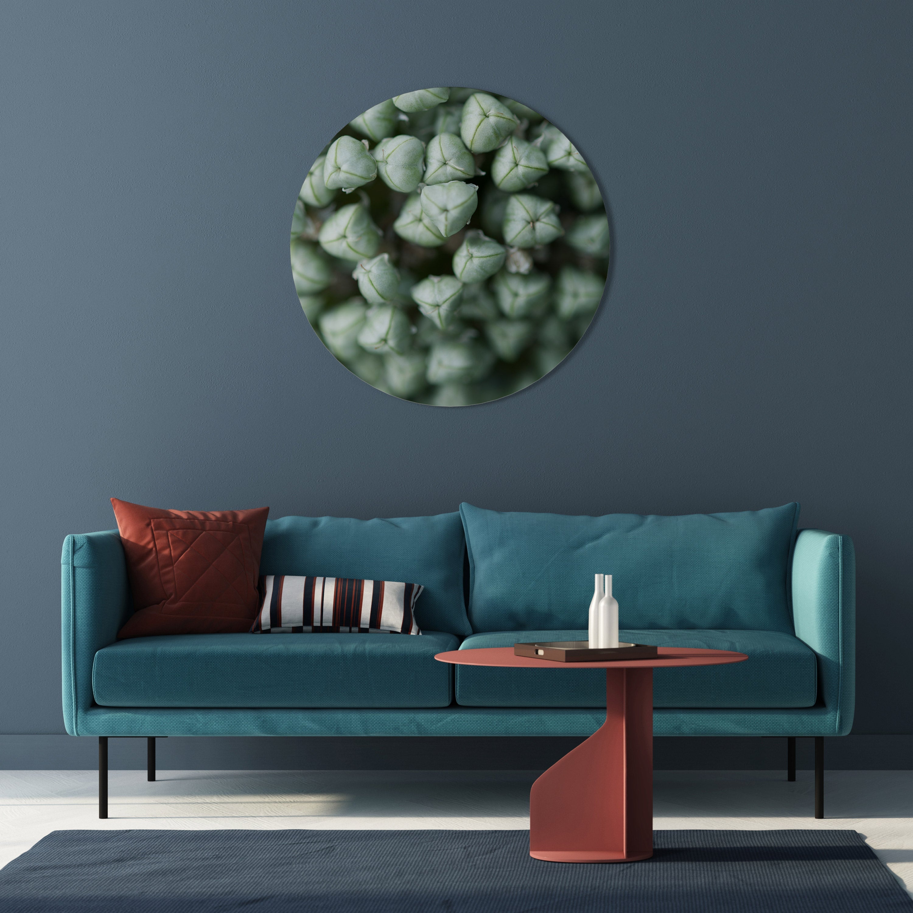 TEXTURED GREEN TIDBITS Runde Wanddekoration Ø 69 cm