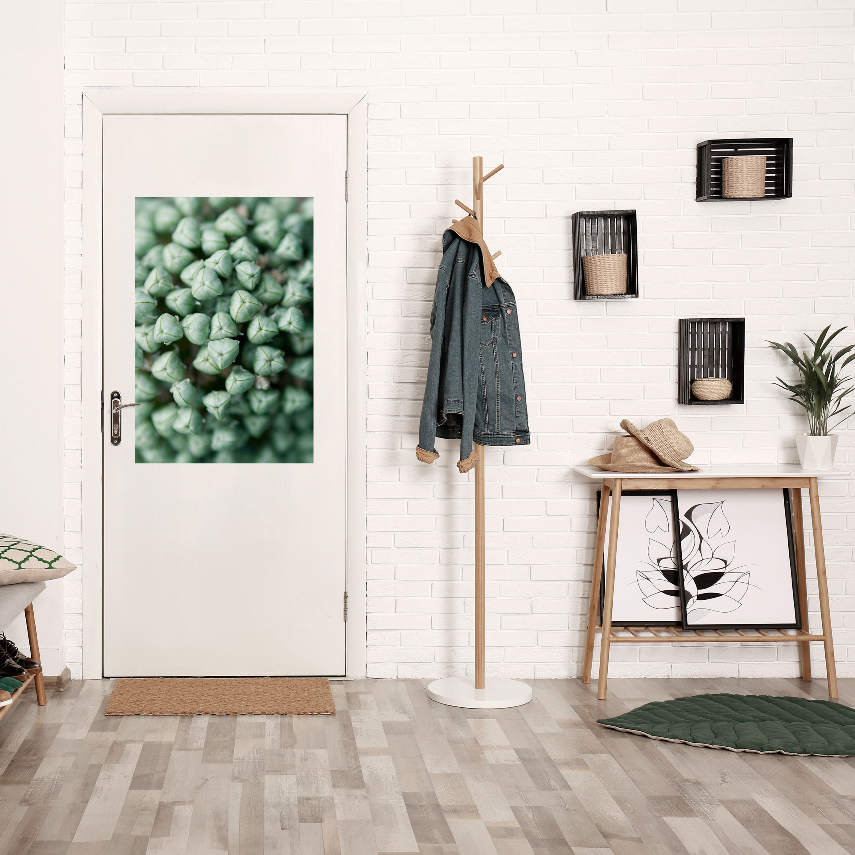 TEXTURED GREEN TIDBITS Vertikales Poster zum Abziehen und Aufkleben