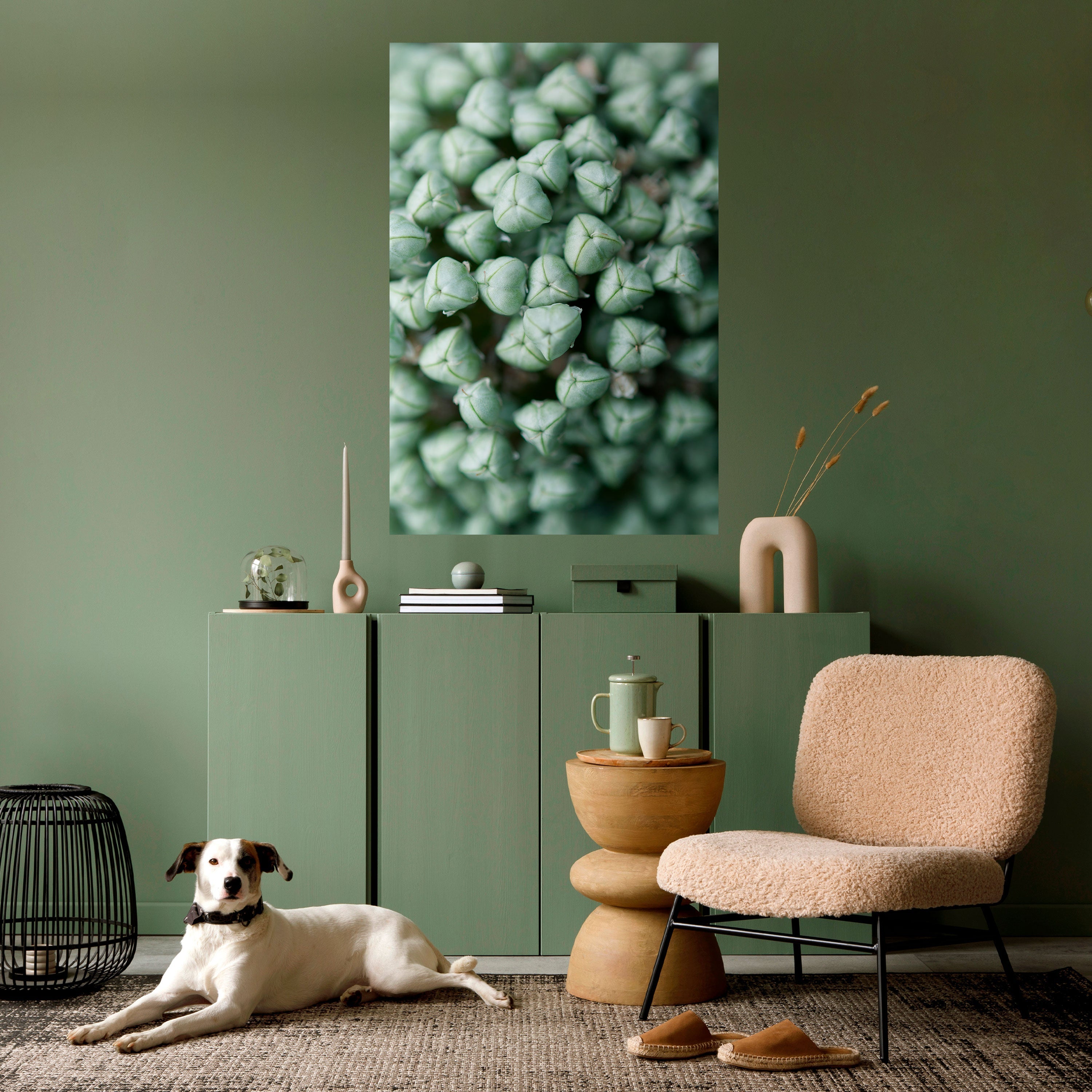 TEXTURED GREEN TIDBITS Vertikales Poster zum Abziehen und Aufkleben