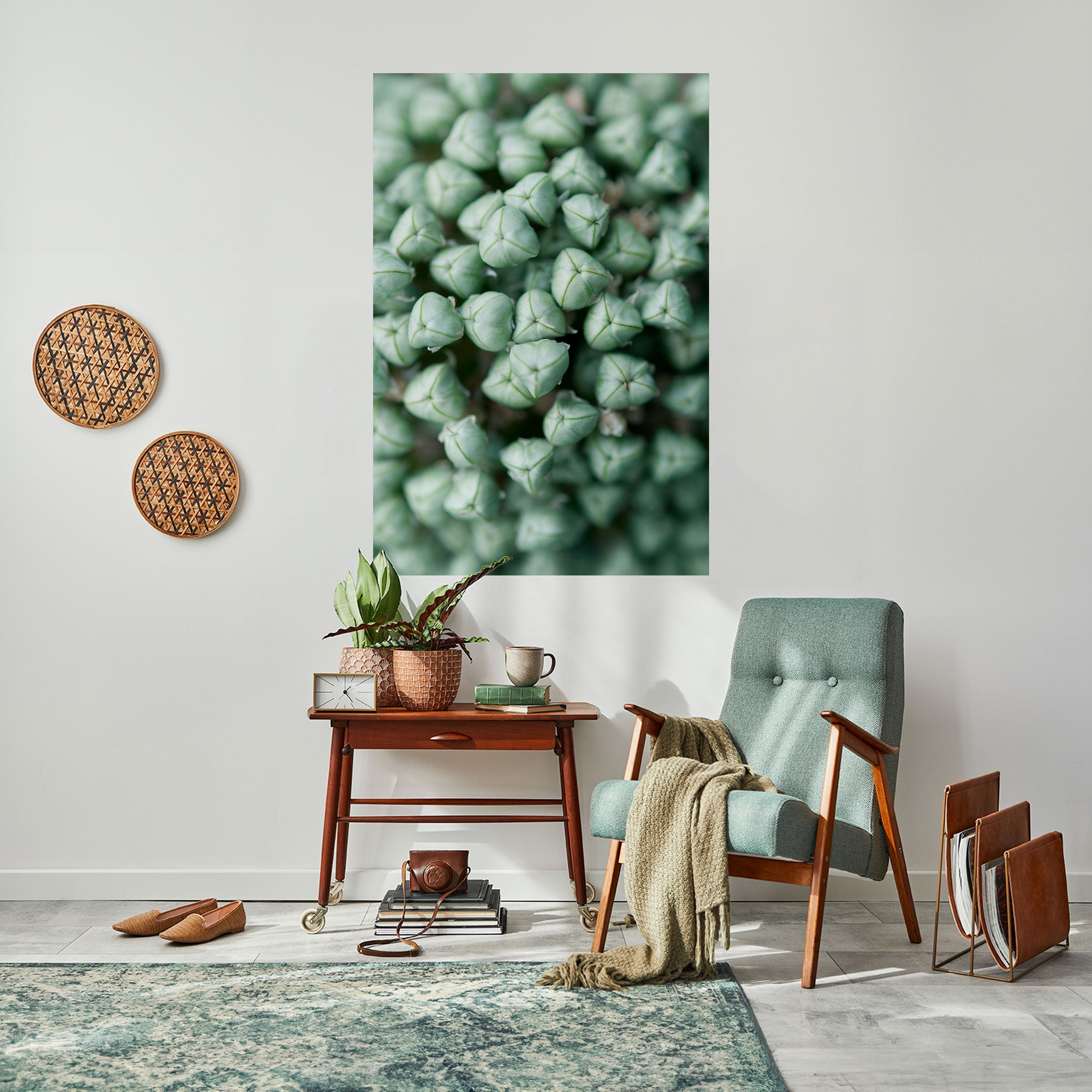 TEXTURED GREEN TIDBITS Vertikales Poster zum Abziehen und Aufkleben