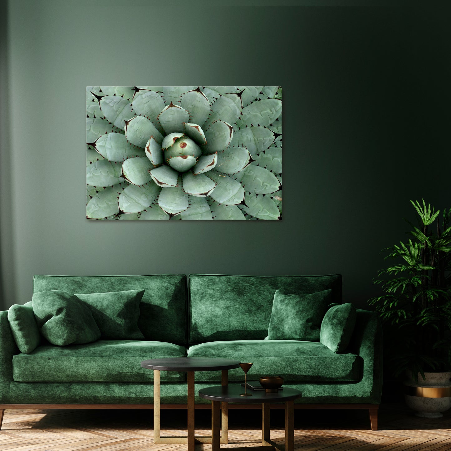 SUCCULENT SYMMETRY Horizontal Canvas Print
