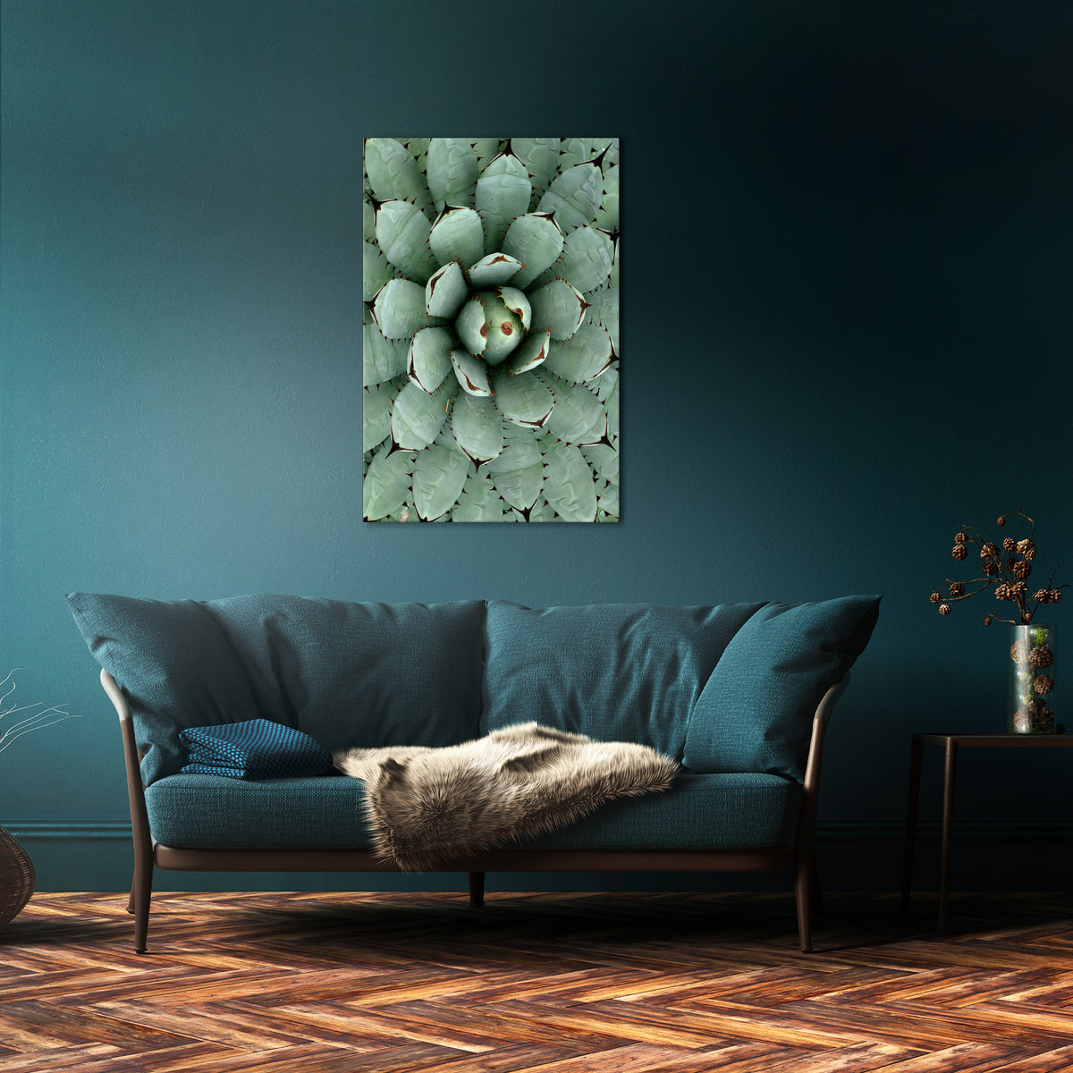 SUCCULENT SYMMETRY Vertical Canvas Print