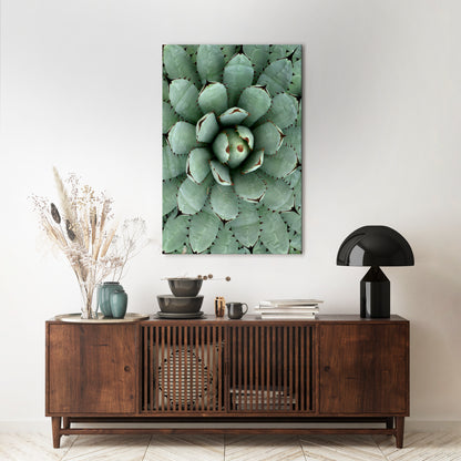 SUCCULENT SYMMETRY Vertical Canvas Print