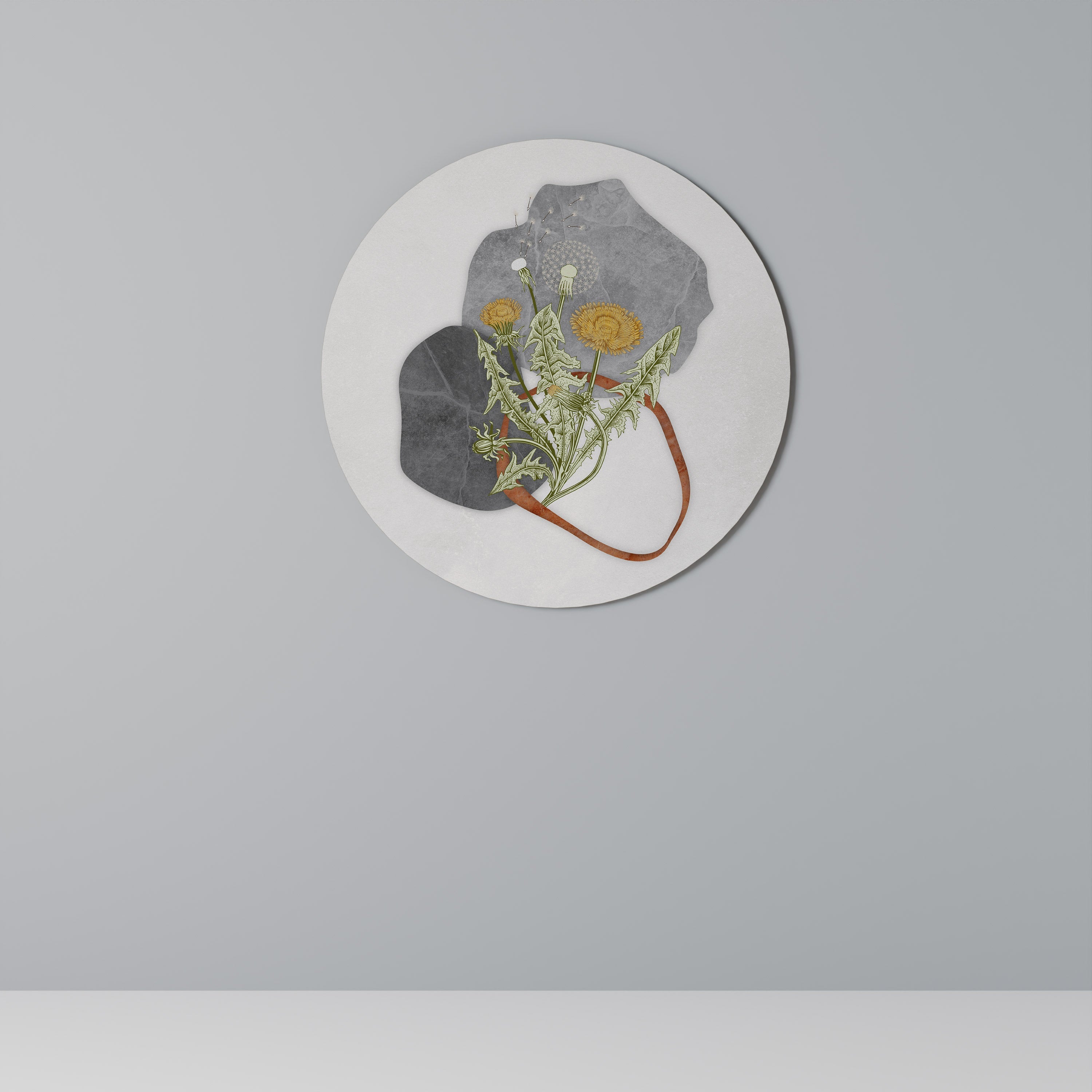 DANDELION RING Runde Wanddekoration Ø 69 cm