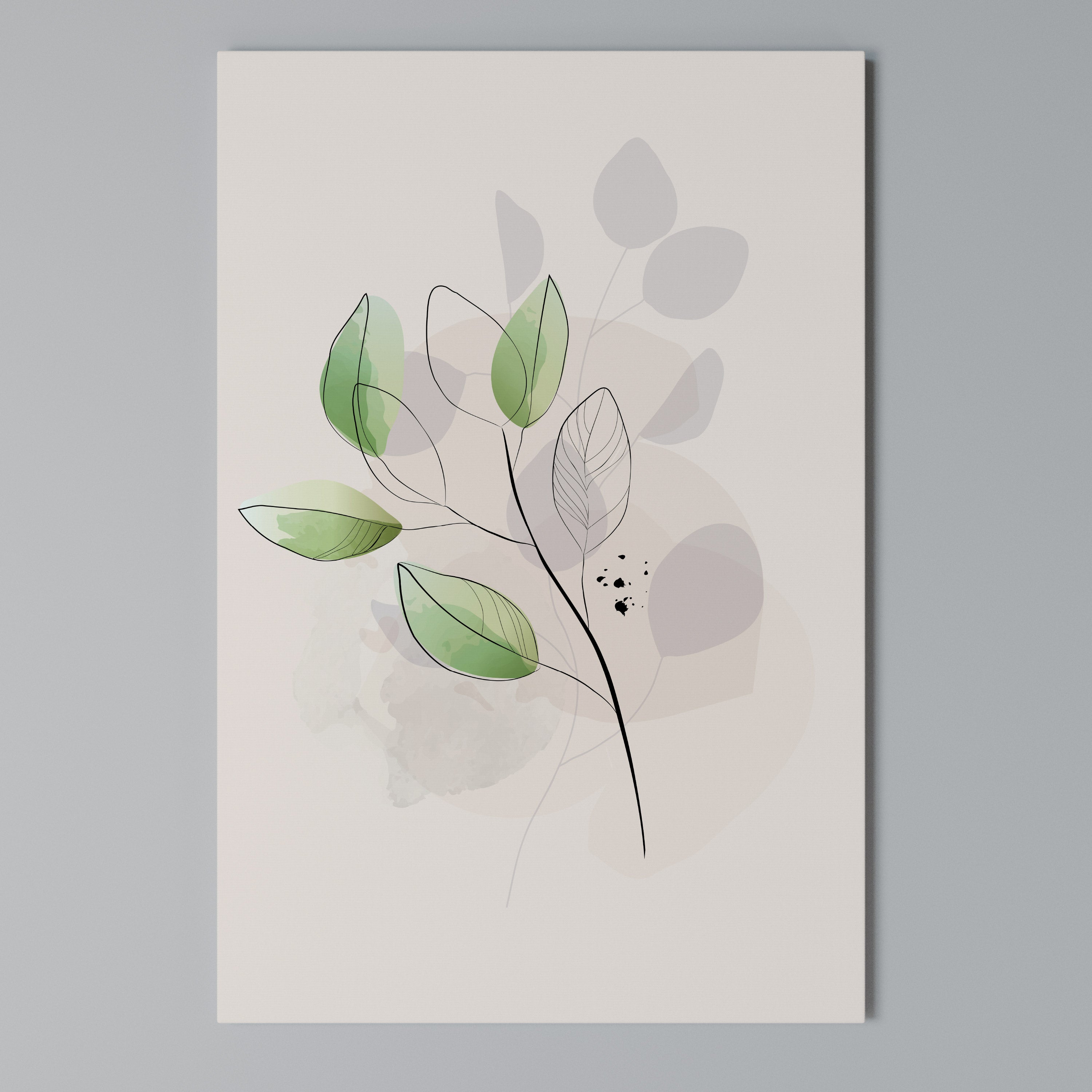 SERENE LEAF SONG Vertical Canvas Print