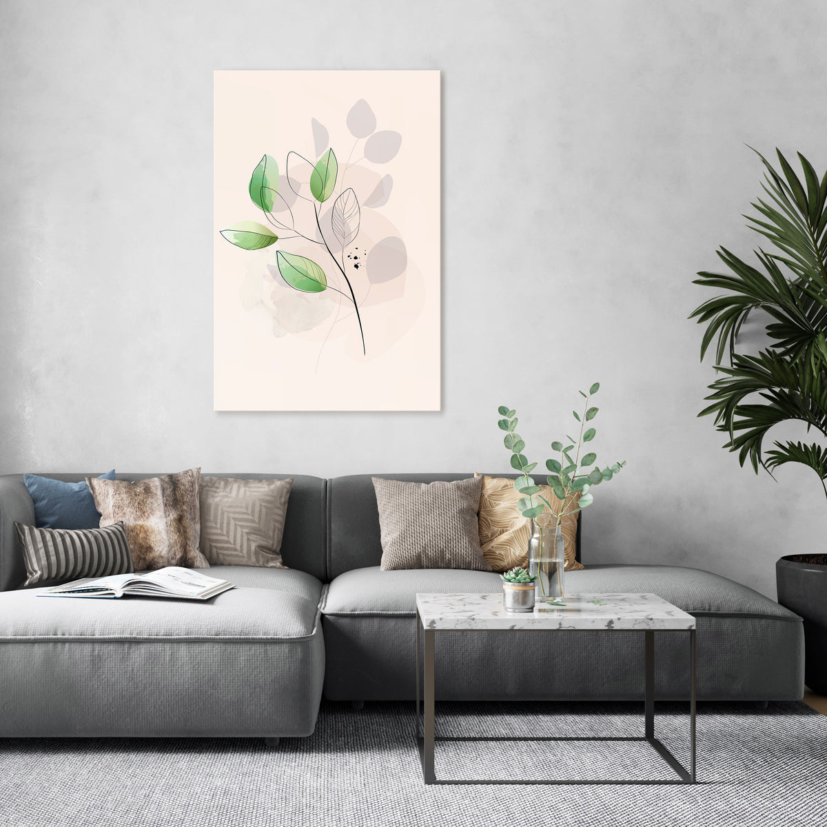 SERENE LEAF SONG Vertical Canvas Print