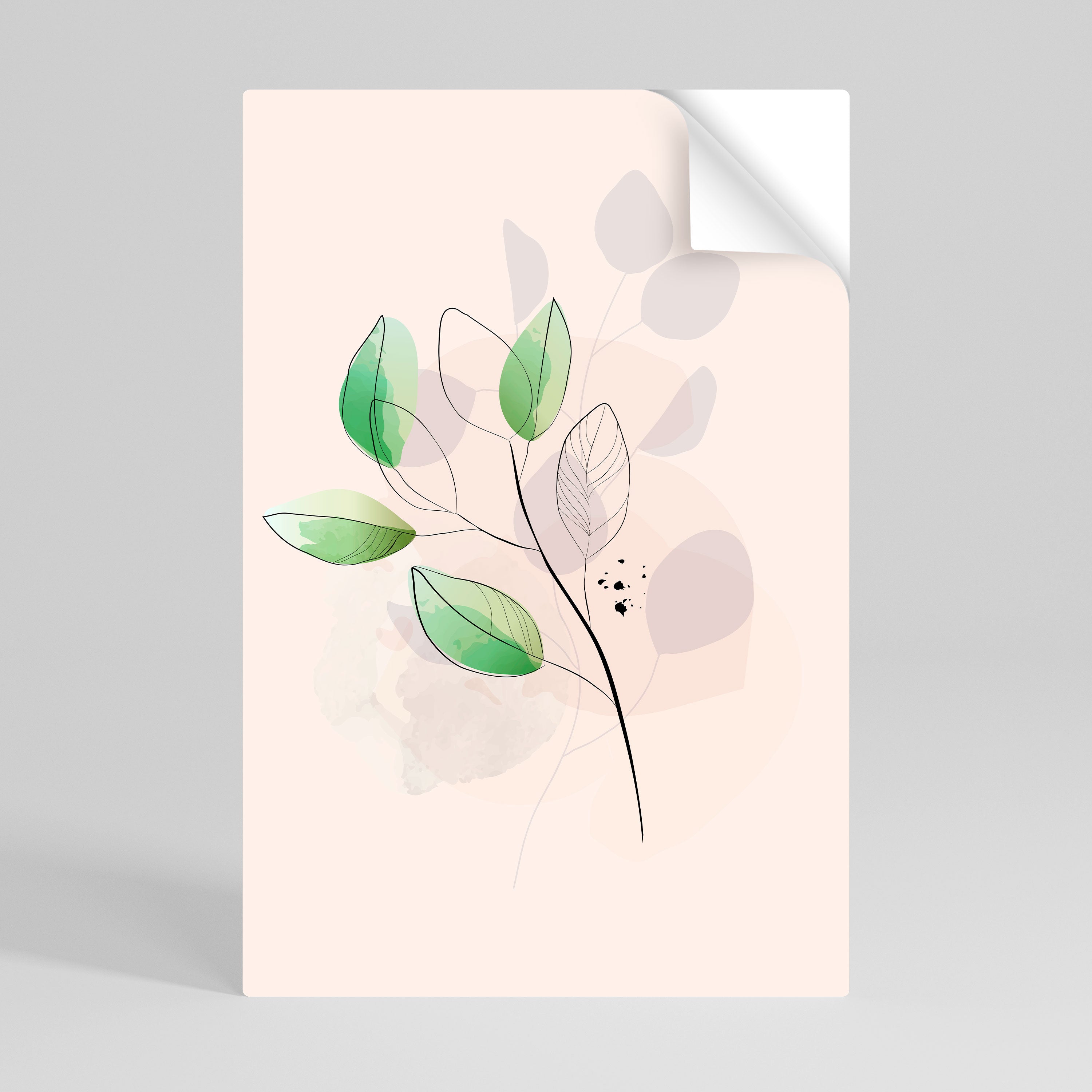 SERENE LEAF SONG Selbstklebendes Poster - Hochformat