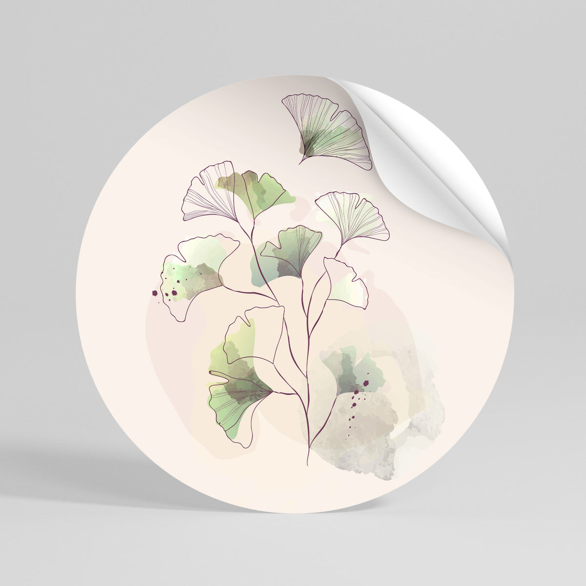 FOLIAGE REVERIE Runder Wandsticker zum Abziehen und Aufkleben