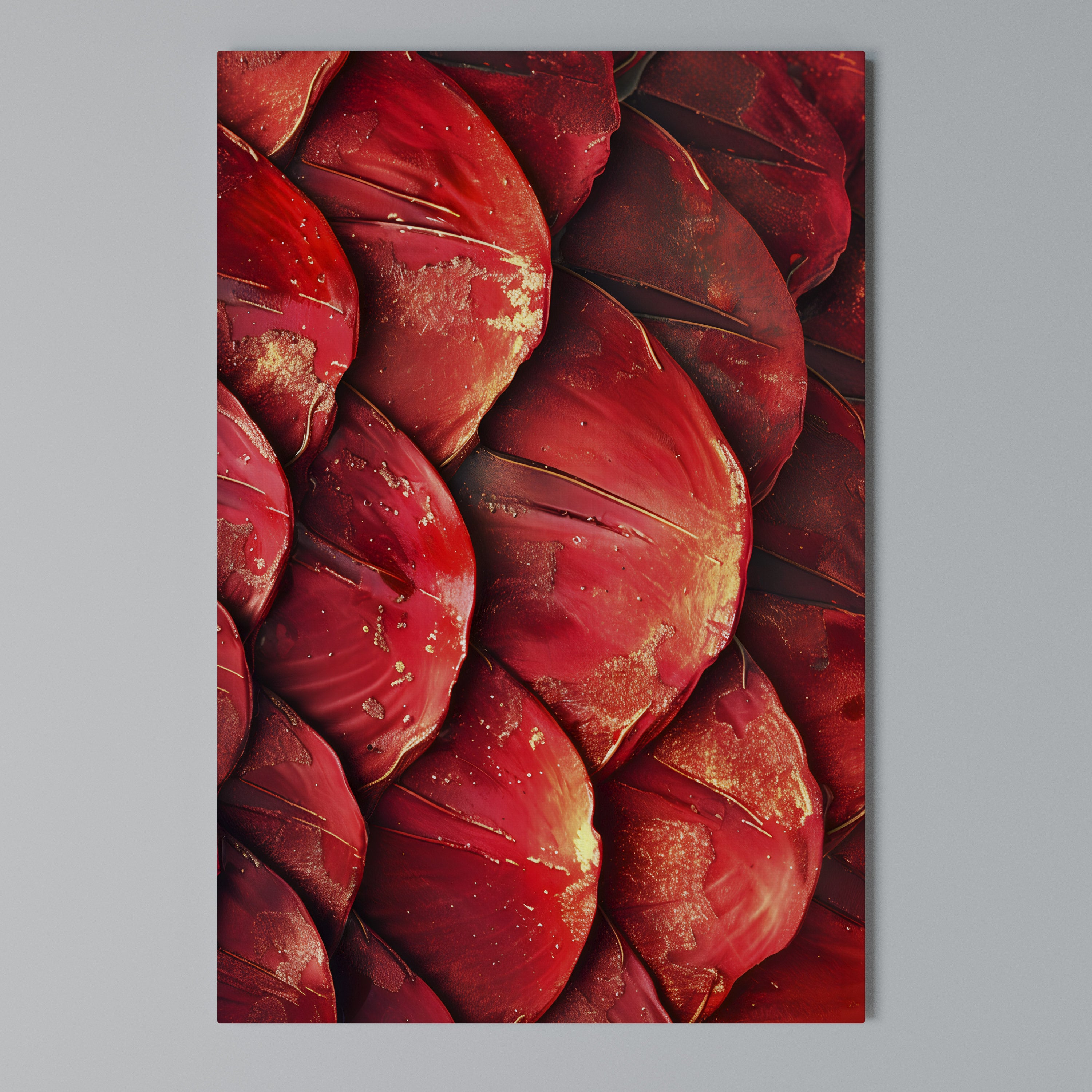 RUBY PETAL DANCE Vertical Canvas Print