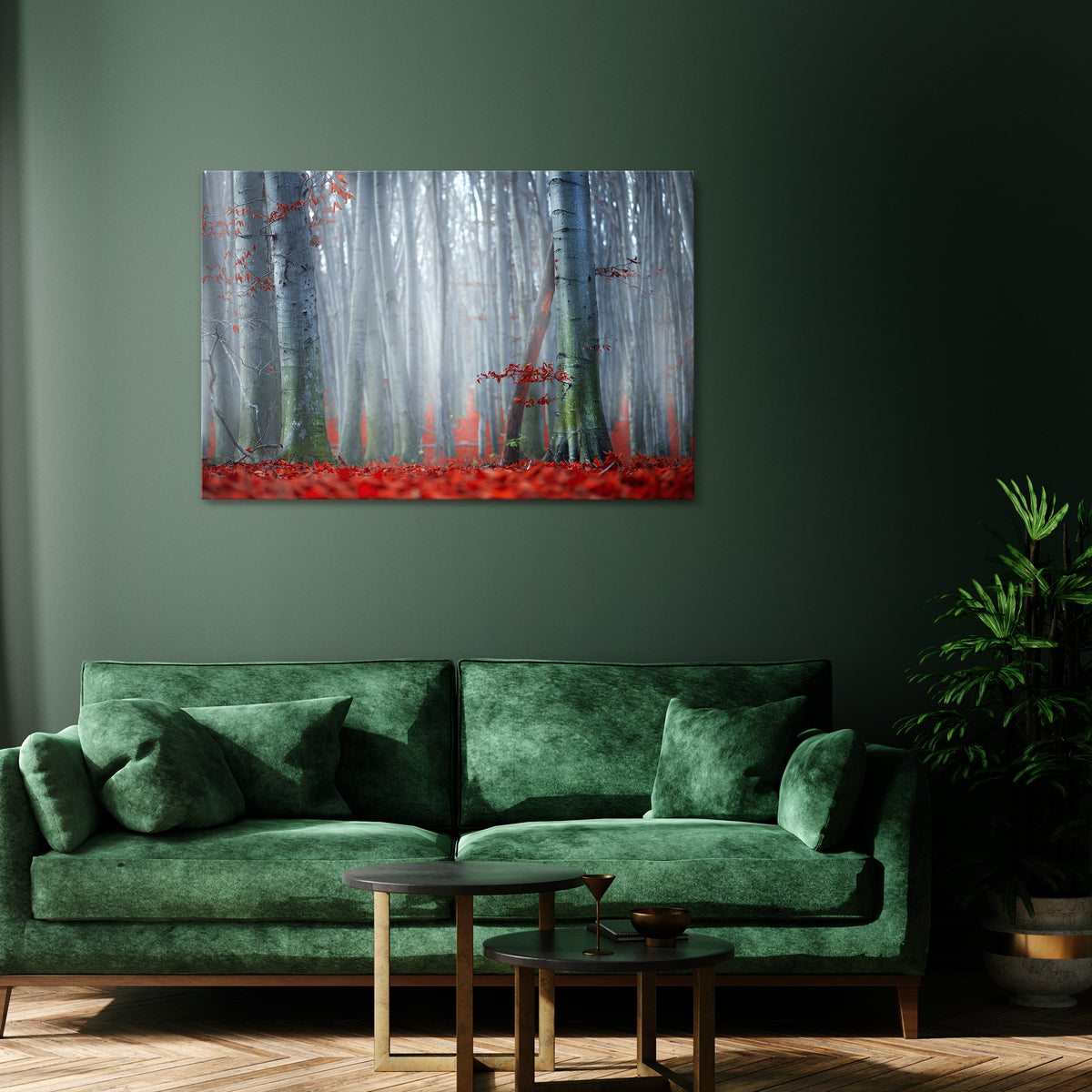 TRANQUIL RED ELEGANCE Horizontal Canvas Print