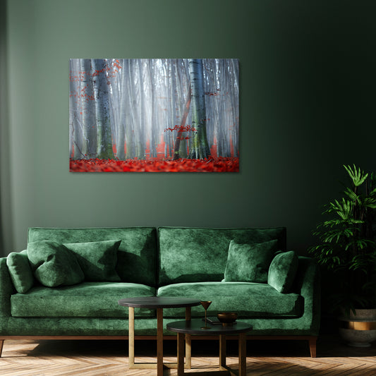 TRANQUIL RED ELEGANCE Horizontal Canvas Print