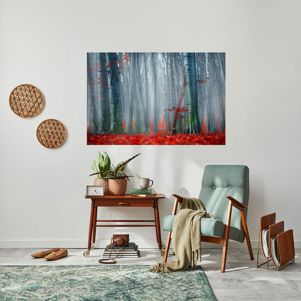TRANQUIL RED ELEGANCE Horizontales Poster zum Abziehen und Aufkleben
