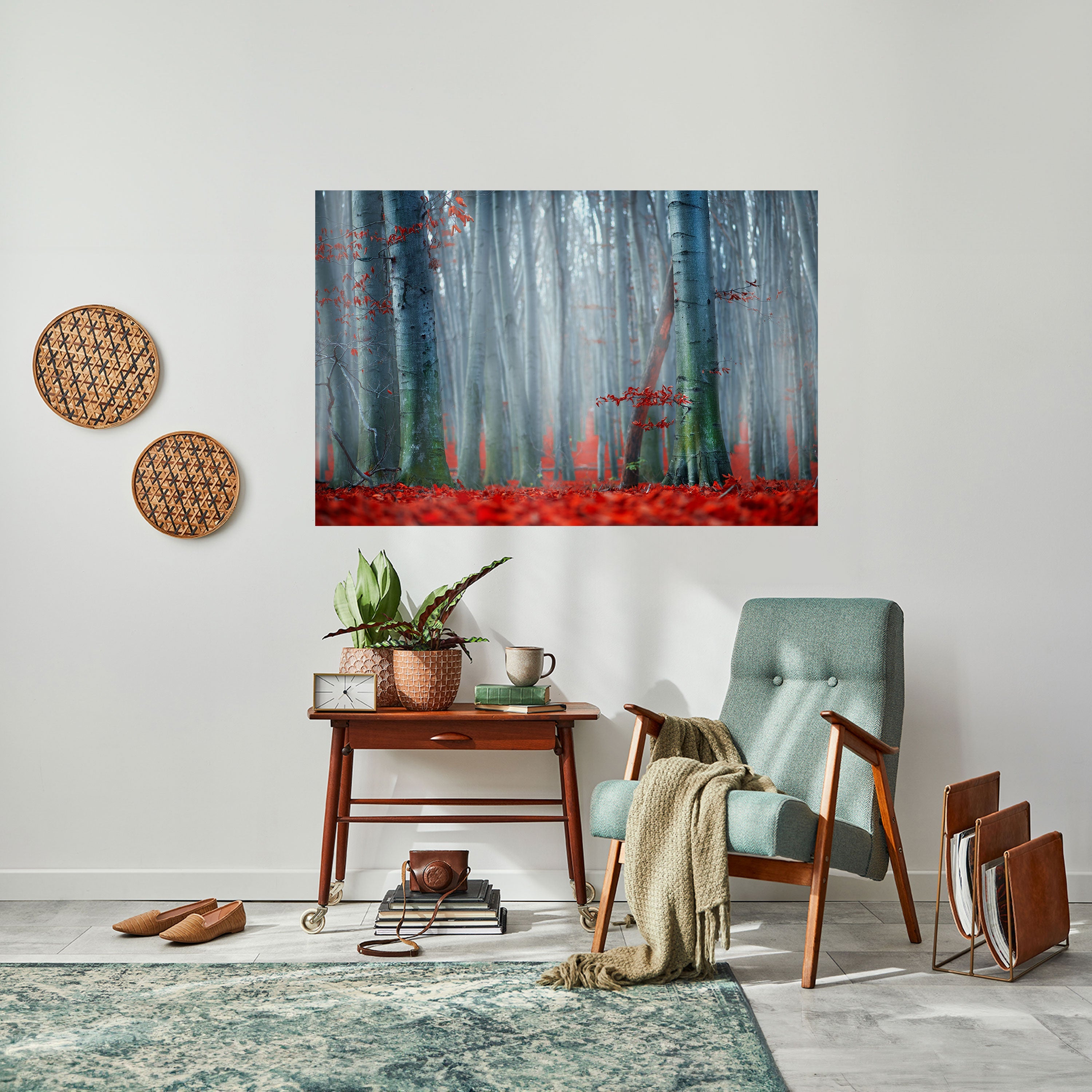 TRANQUIL RED ELEGANCE Horizontales Poster zum Abziehen und Aufkleben