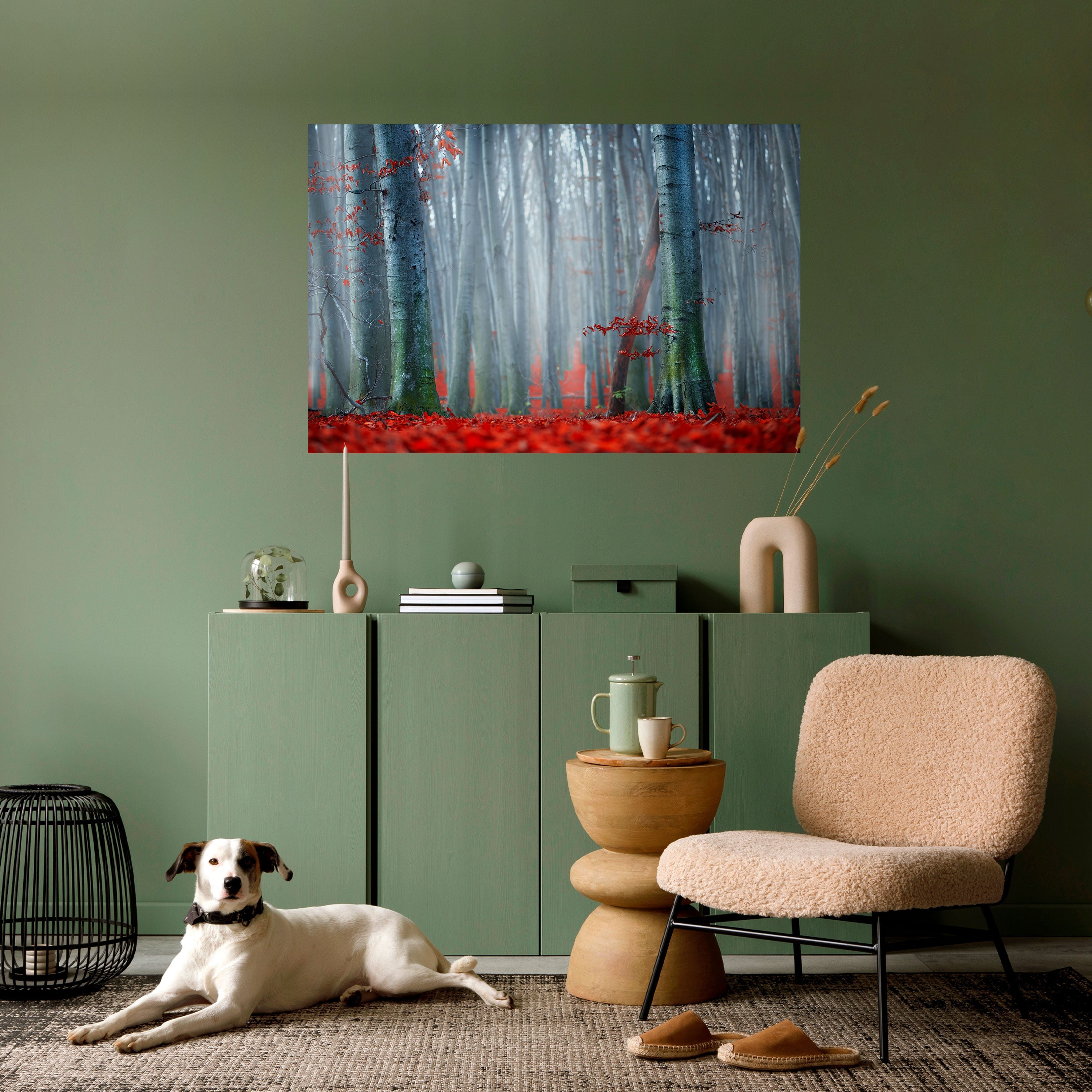 TRANQUIL RED ELEGANCE Horizontales Poster zum Abziehen und Aufkleben