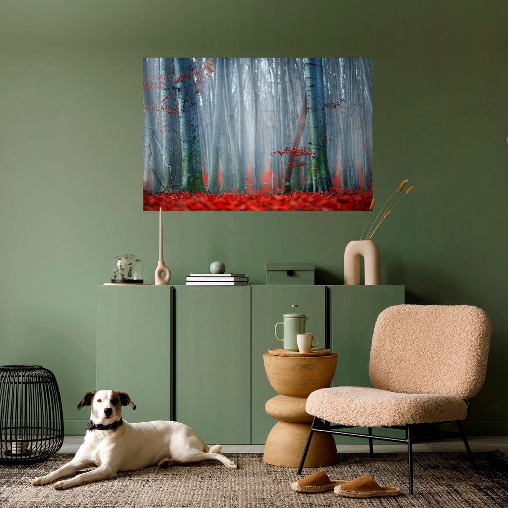 TRANQUIL RED ELEGANCE Horizontales Poster zum Abziehen und Aufkleben