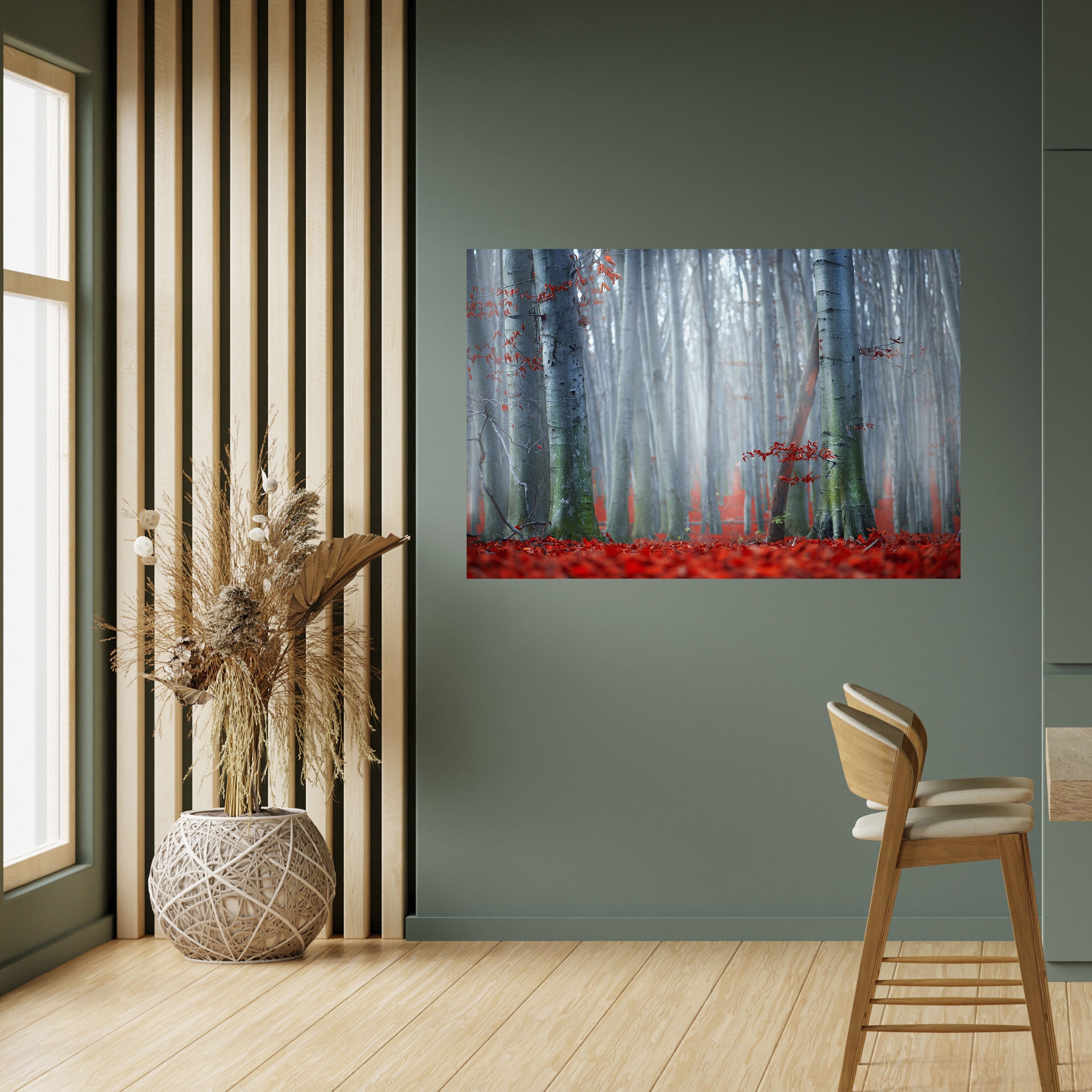 TRANQUIL RED ELEGANCE Horizontales Poster zum Abziehen und Aufkleben