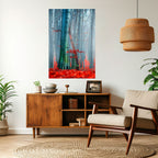 TRANQUIL RED ELEGANCE Selbstklebendes Poster - Hochformat