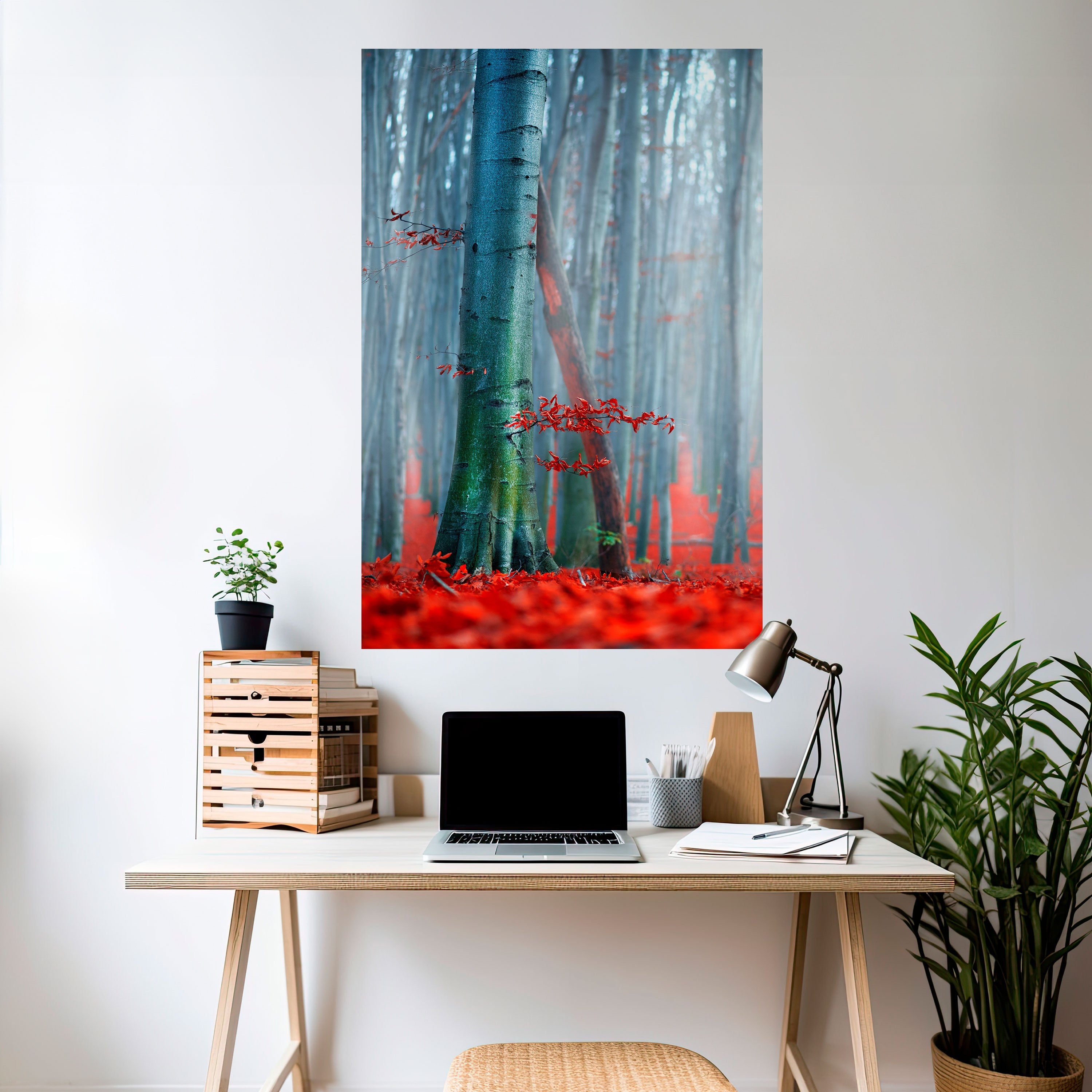TRANQUIL RED ELEGANCE Vertikales Poster zum Abziehen und Aufkleben