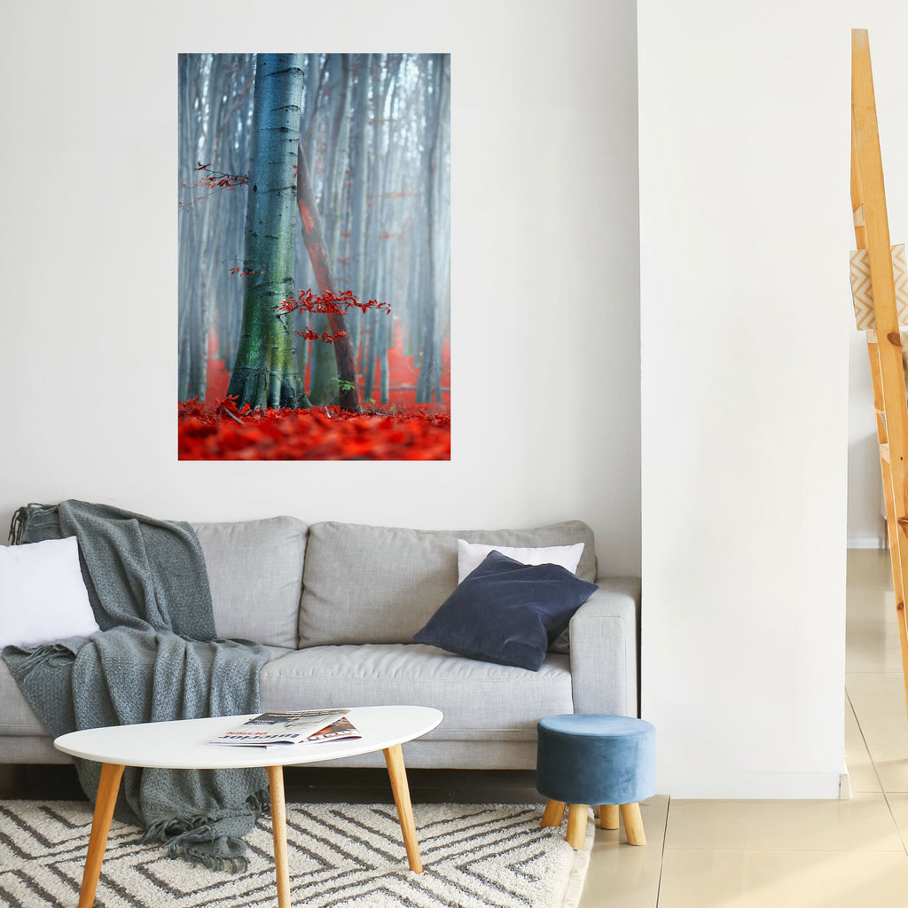 TRANQUIL RED ELEGANCE Vertikales Poster zum Abziehen und Aufkleben