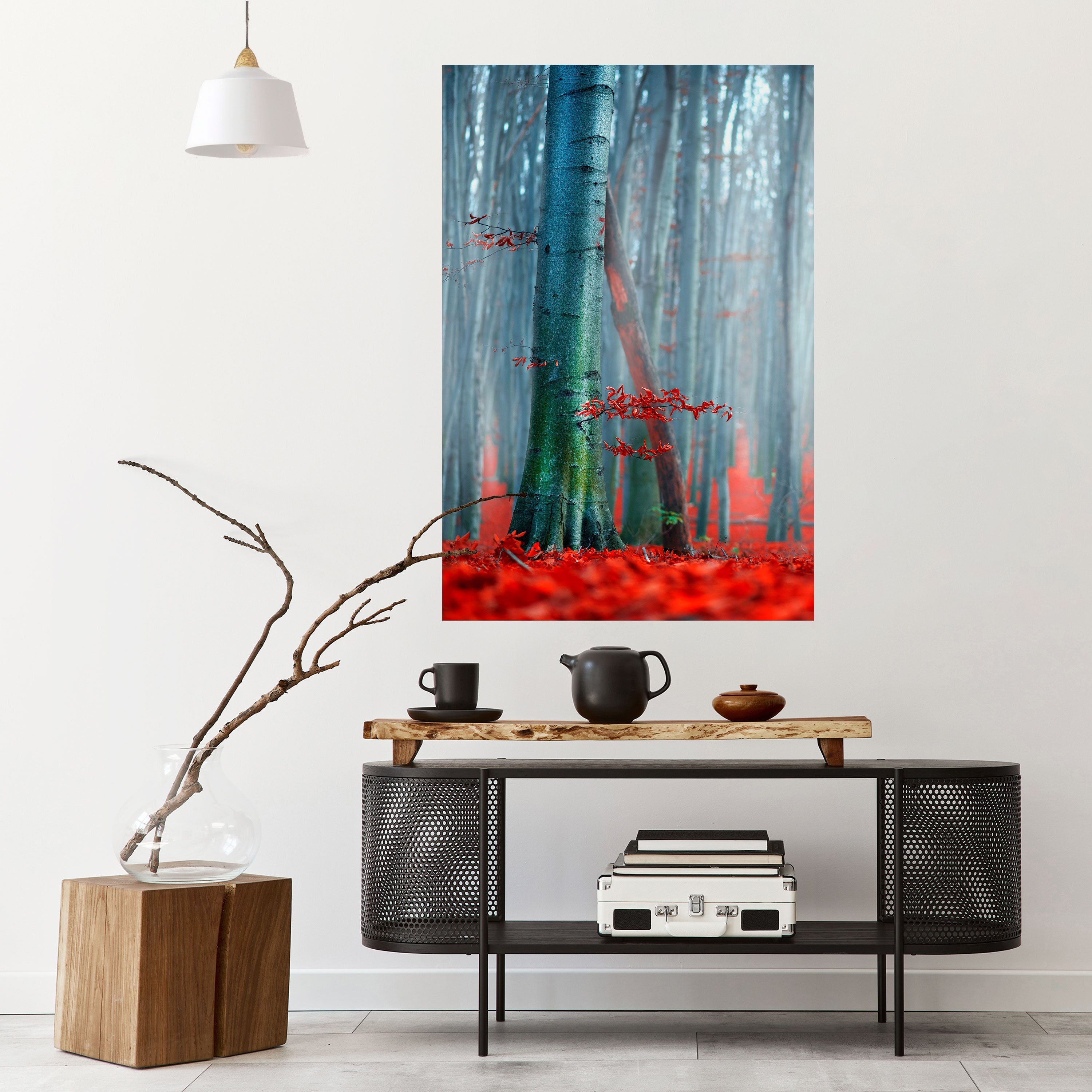 TRANQUIL RED ELEGANCE Vertikales Poster zum Abziehen und Aufkleben