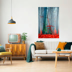 TRANQUIL RED ELEGANCE Selbstklebendes Poster - Hochformat