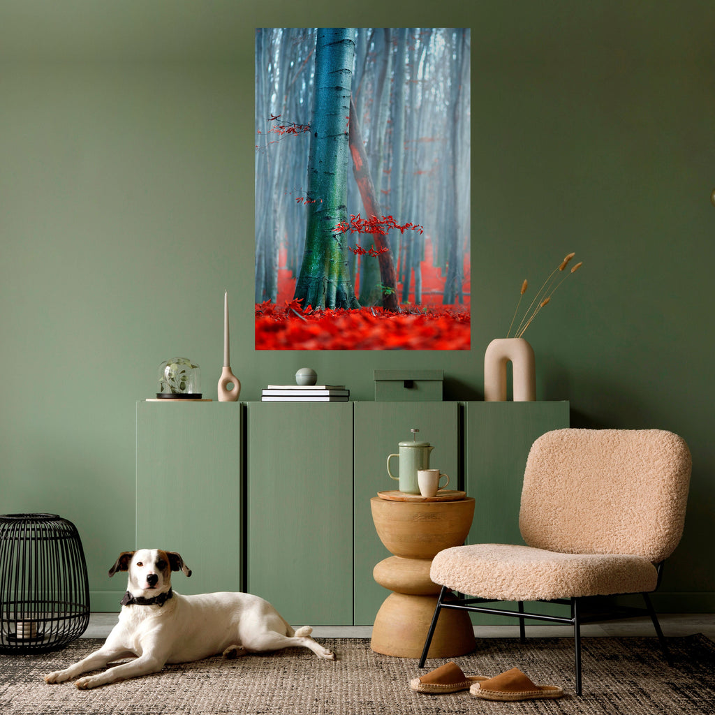TRANQUIL RED ELEGANCE Vertikales Poster zum Abziehen und Aufkleben