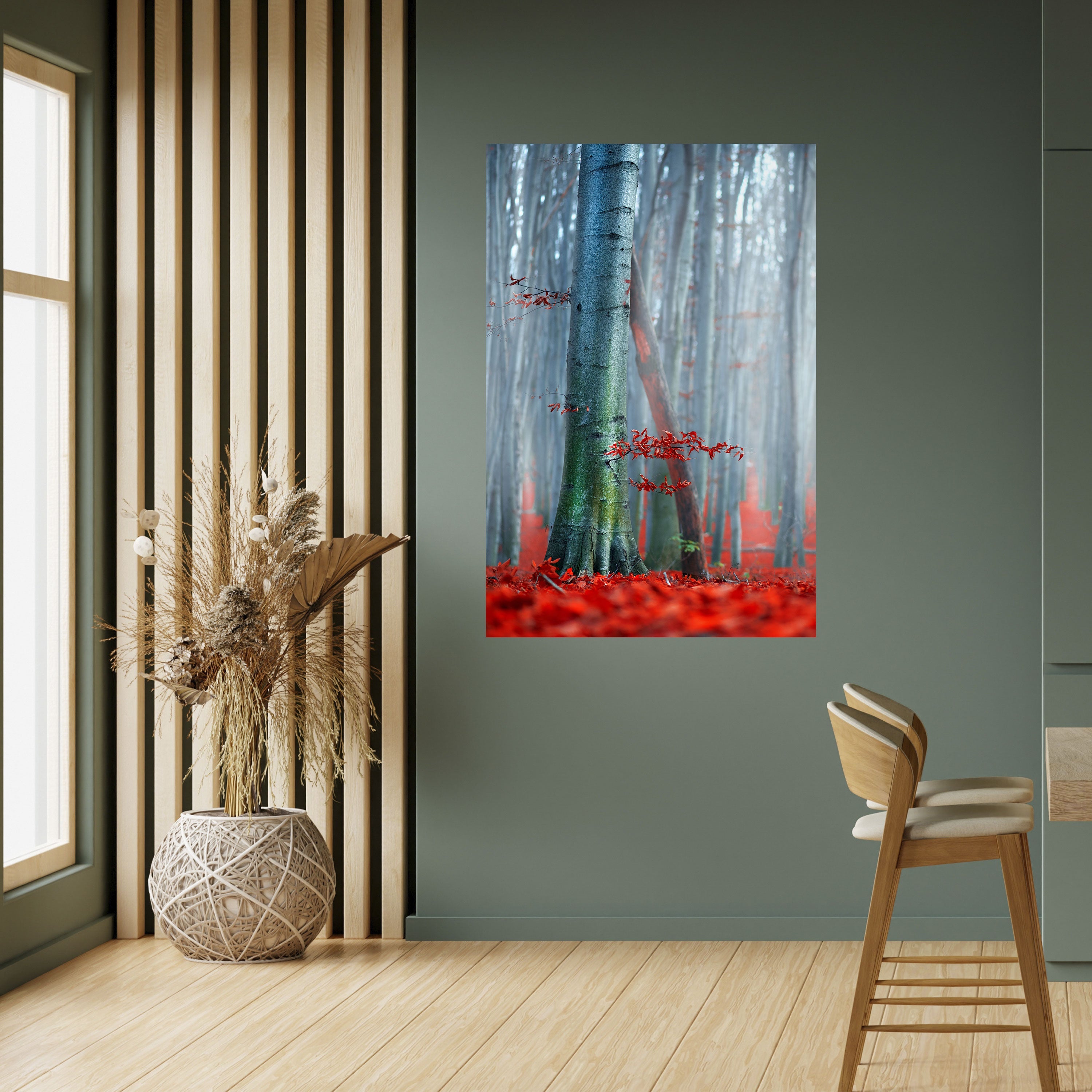 TRANQUIL RED ELEGANCE Vertikales Poster zum Abziehen und Aufkleben