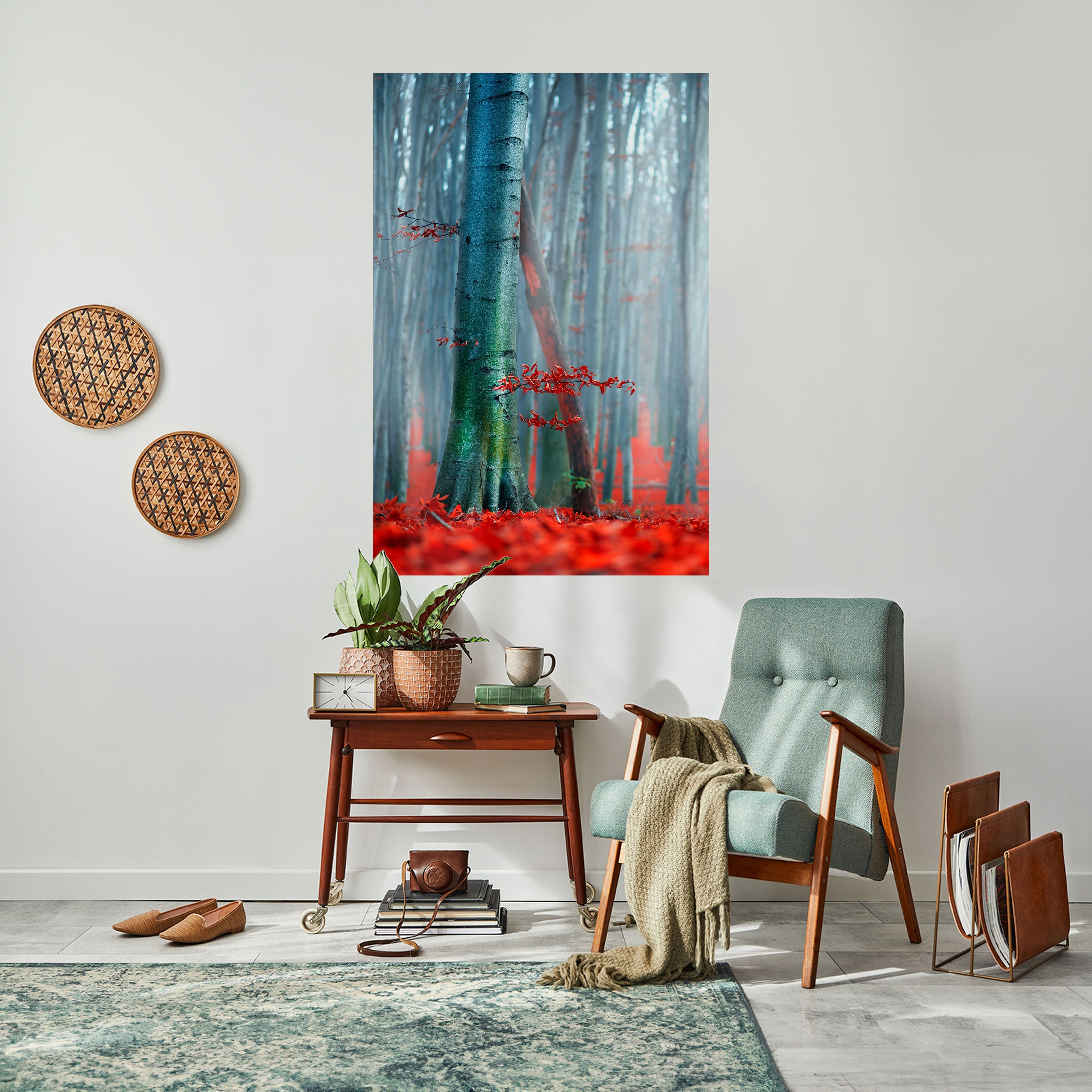 TRANQUIL RED ELEGANCE Vertikales Poster zum Abziehen und Aufkleben