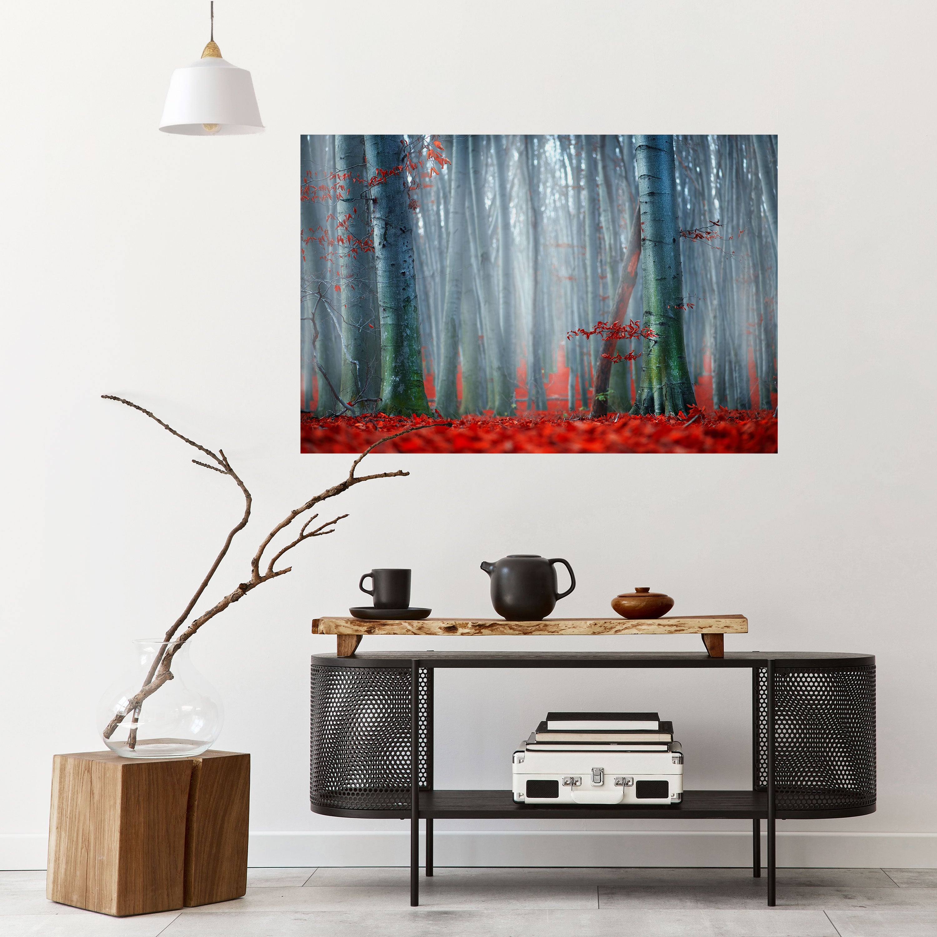 TRANQUIL RED ELEGANCE Horizontales Poster zum Abziehen und Aufkleben